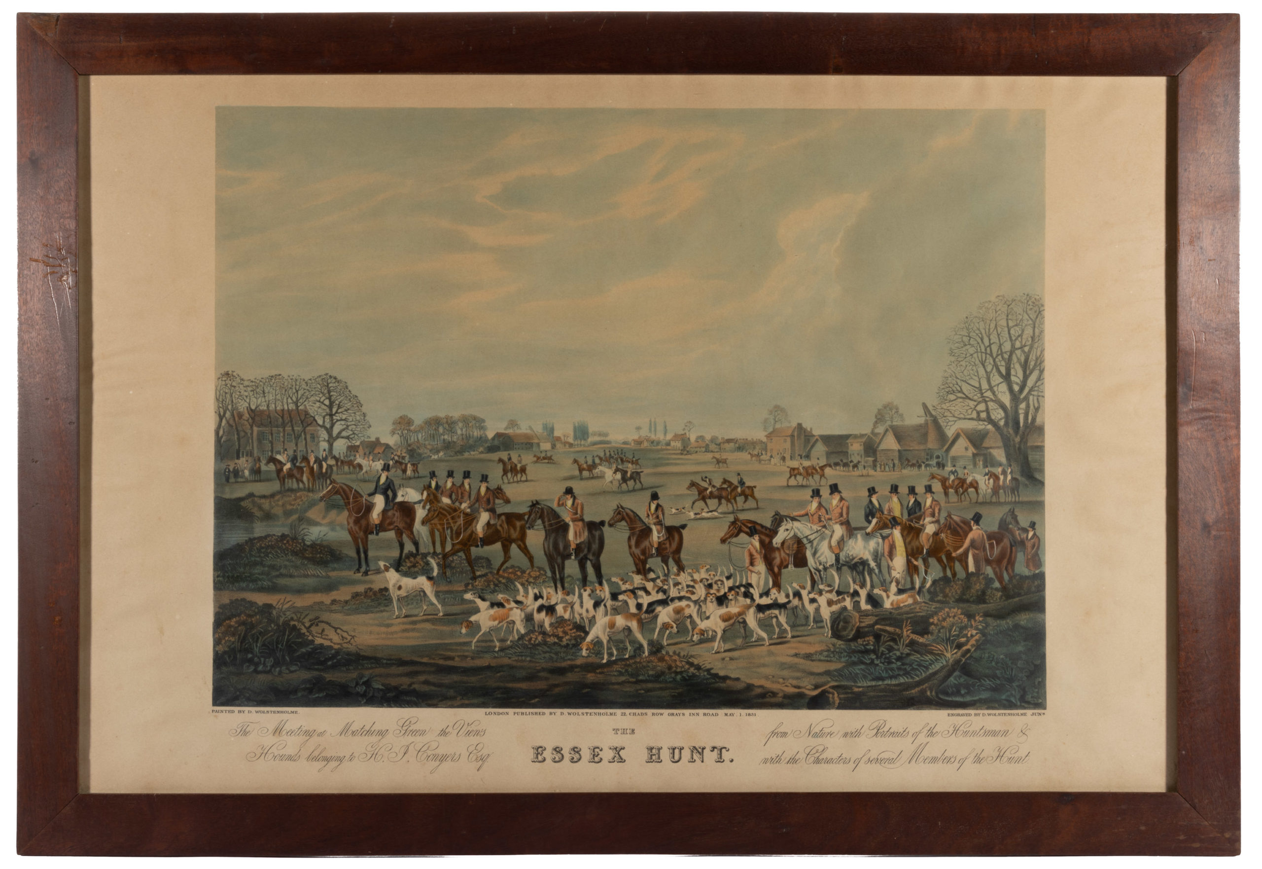 AFTER DEAN WOLSTENHOME (BRITISH, 1757-1837), “THE ESSEX HUNT” PRINTS, LOT OF FOUR,