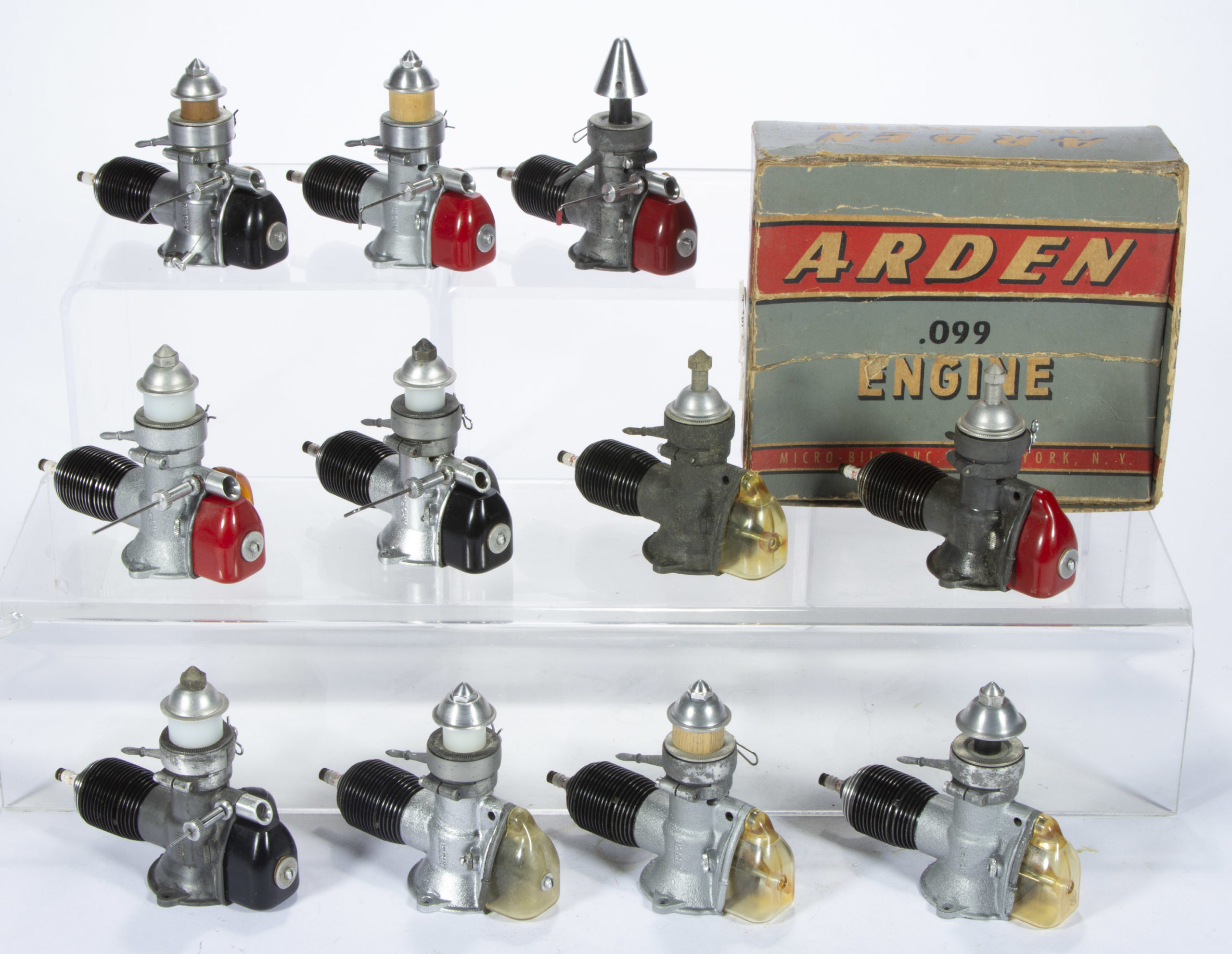 MICRO-BILT INC. ARDEN MODEL NO. 09 AIRPLANE MODEL ENGINES AND PARTS, LOT OF 42,