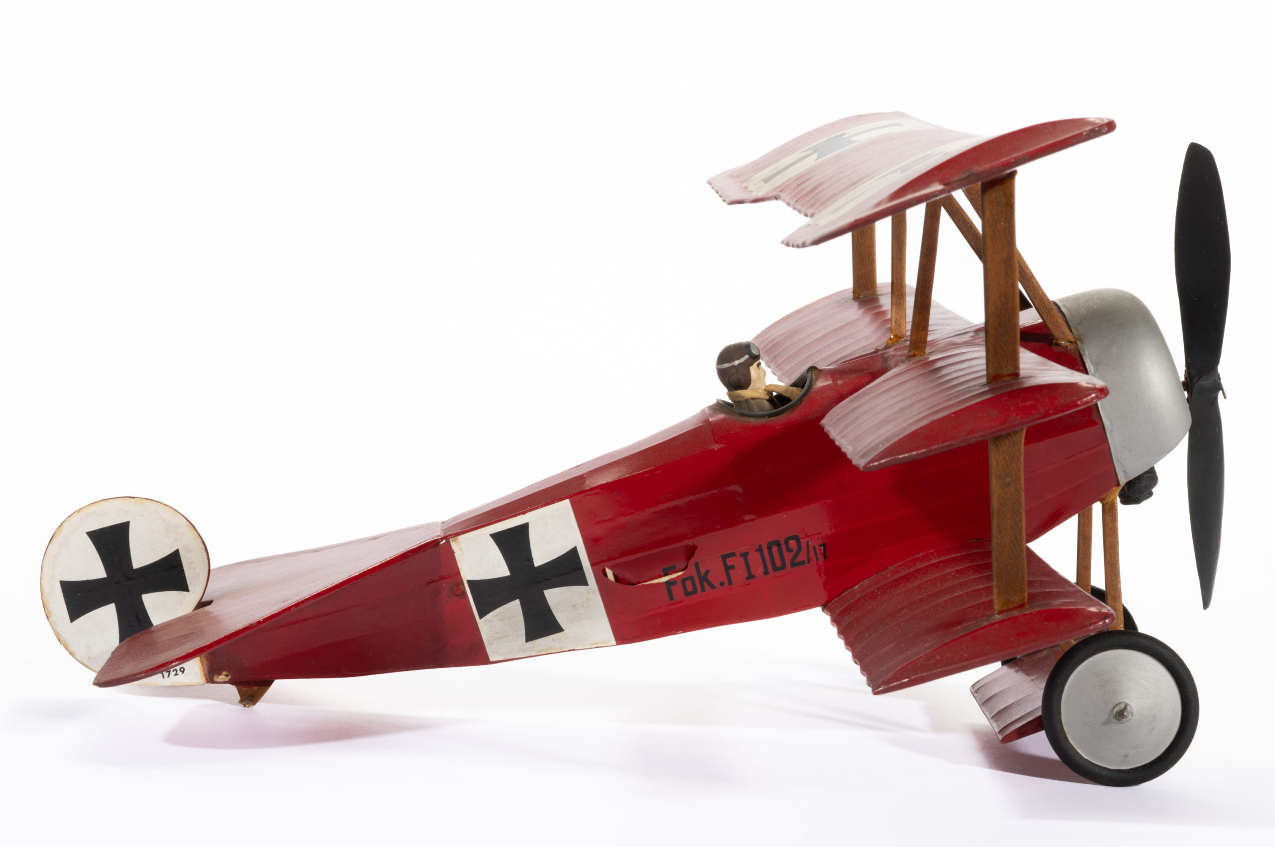 GERMAN WWI TRIPLANE STATIONARY MODEL AIRPLANE,