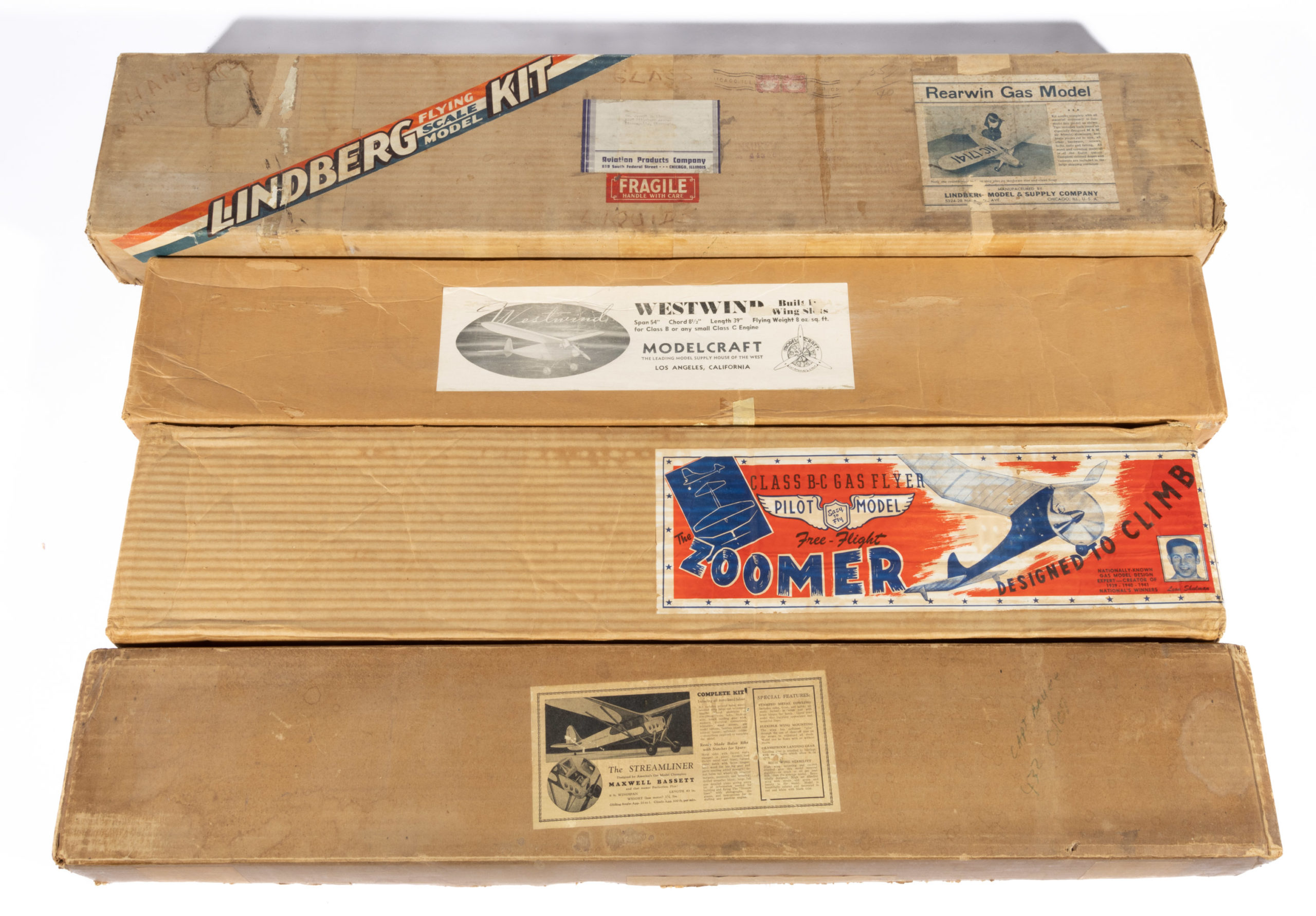 ASSORTED VINTAGE AIRPLANE MODEL KITS, LOT OF FOUR,