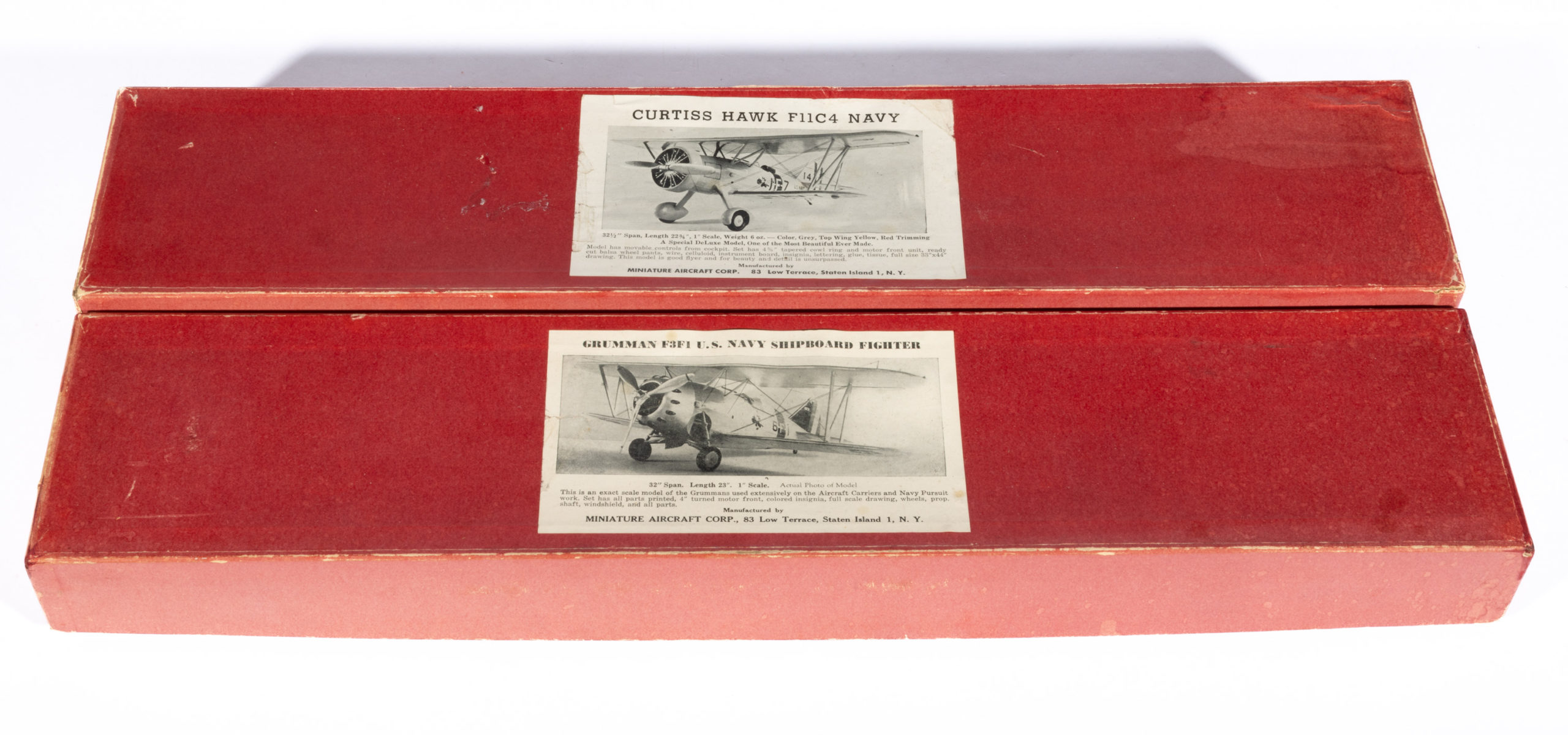 VINTAGE MINIATURE AIRCRAFT CORP. AIRPLANE MODEL KITS, LOT OF TWO,