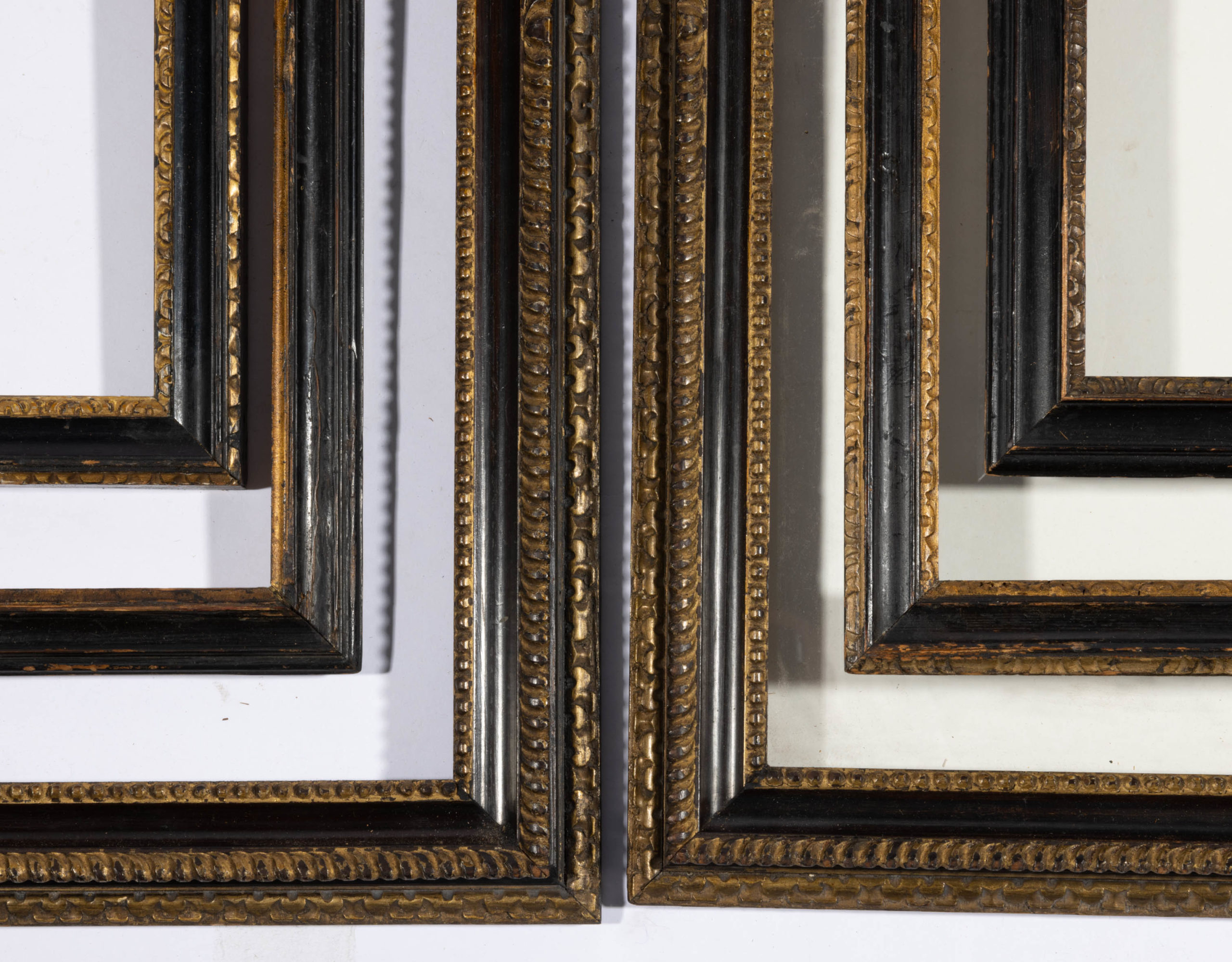 ANTIQUE PARCEL-GILT PICTURE FRAMES, LOT OF SEVEN,