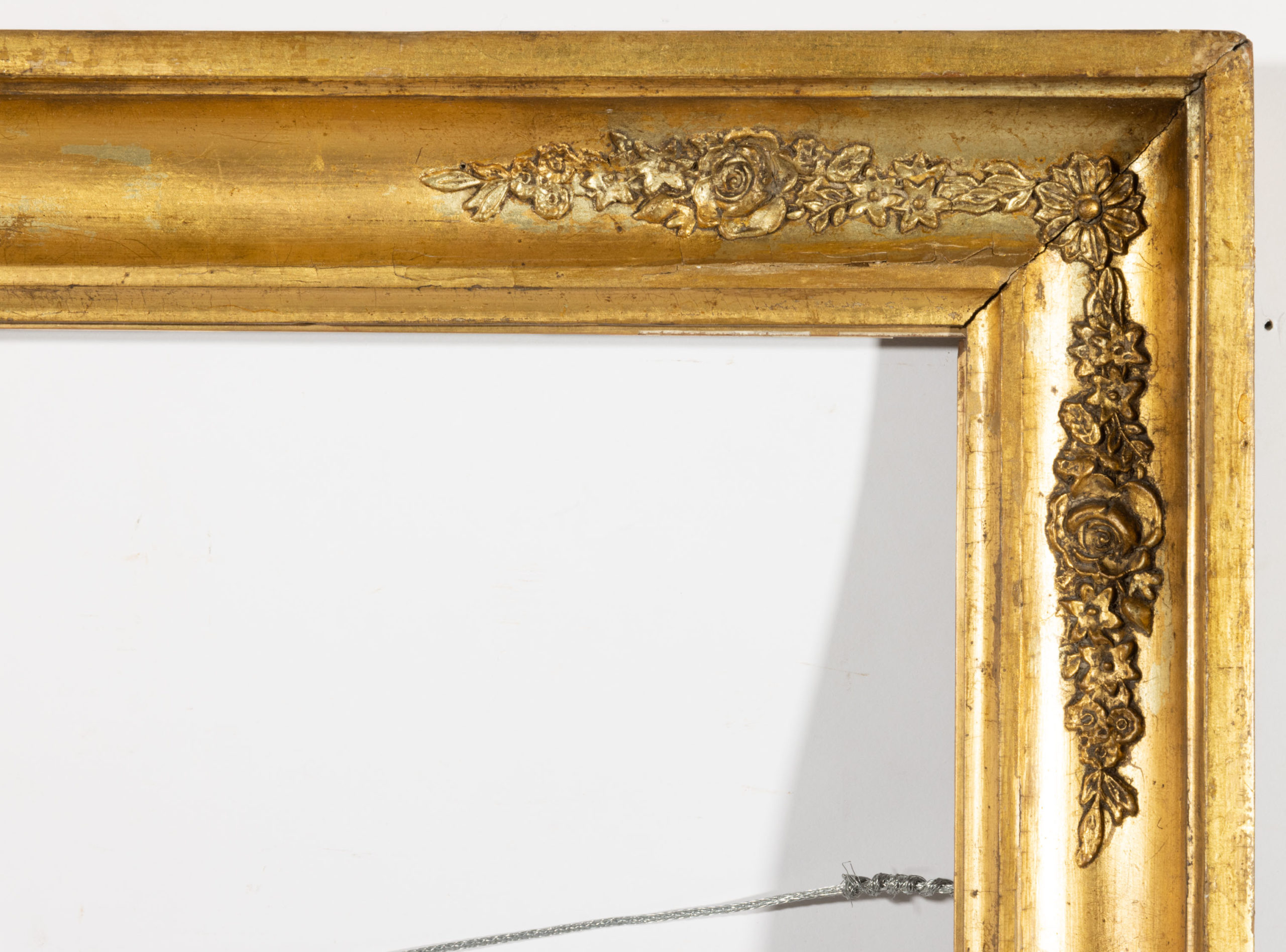 ANTIQUE GILT-WOOD AND GESSO PICTURE FRAMES, LOT OF THREE,