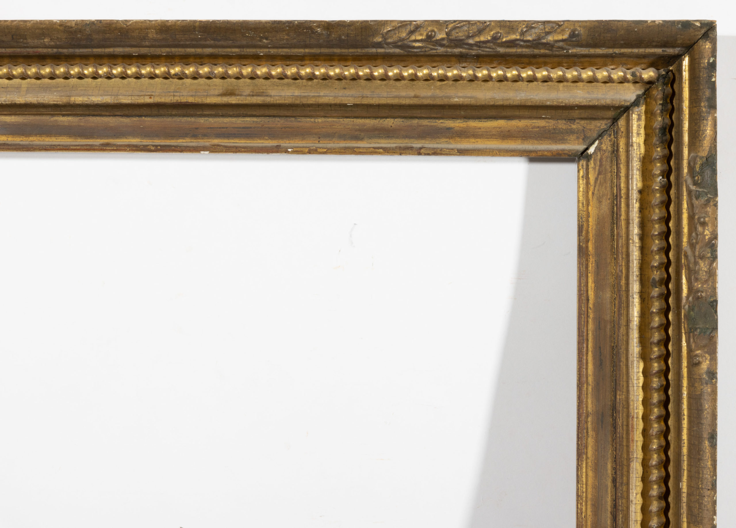 ANTIQUE GILT-WOOD AND GESSO PICTURE FRAMES, LOT OF THREE,
