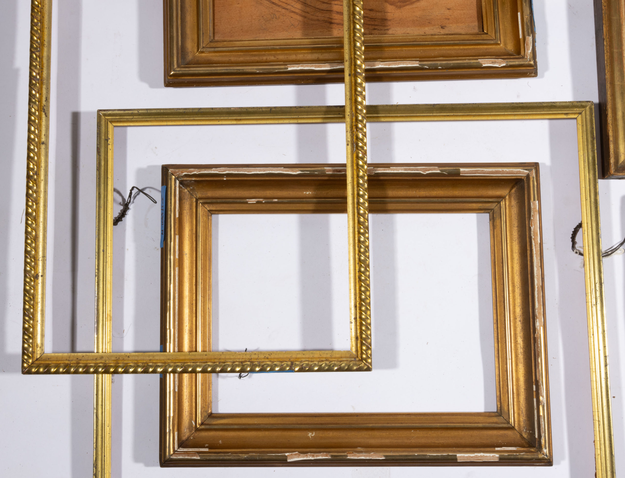 ANTIQUE MOLDED-GILT PICTURE FRAMES, LOT OF TEN,