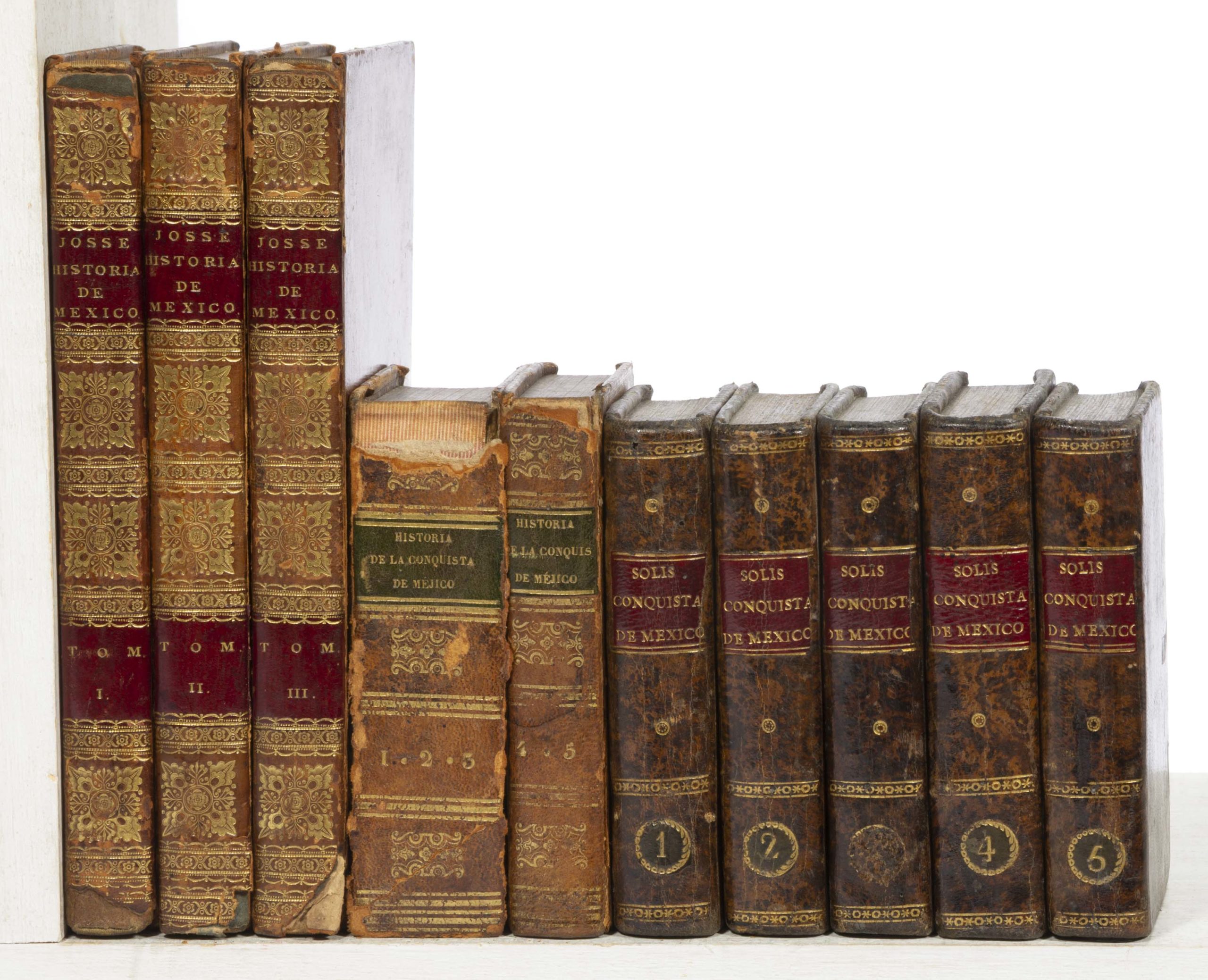 ANTIQUARIAN MEXICO SPANISH LANGUAGE HISTORY VOLUMES, LOT OF TEN,