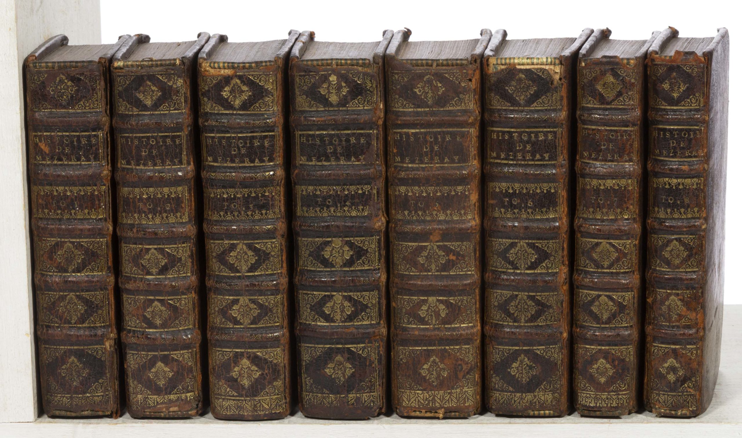 ANTIQUARIAN FRANCE LANGUAGE HISTORICAL EIGHT-VOLUME SET, FROM LORD DUNMORE’S LIBRARY,