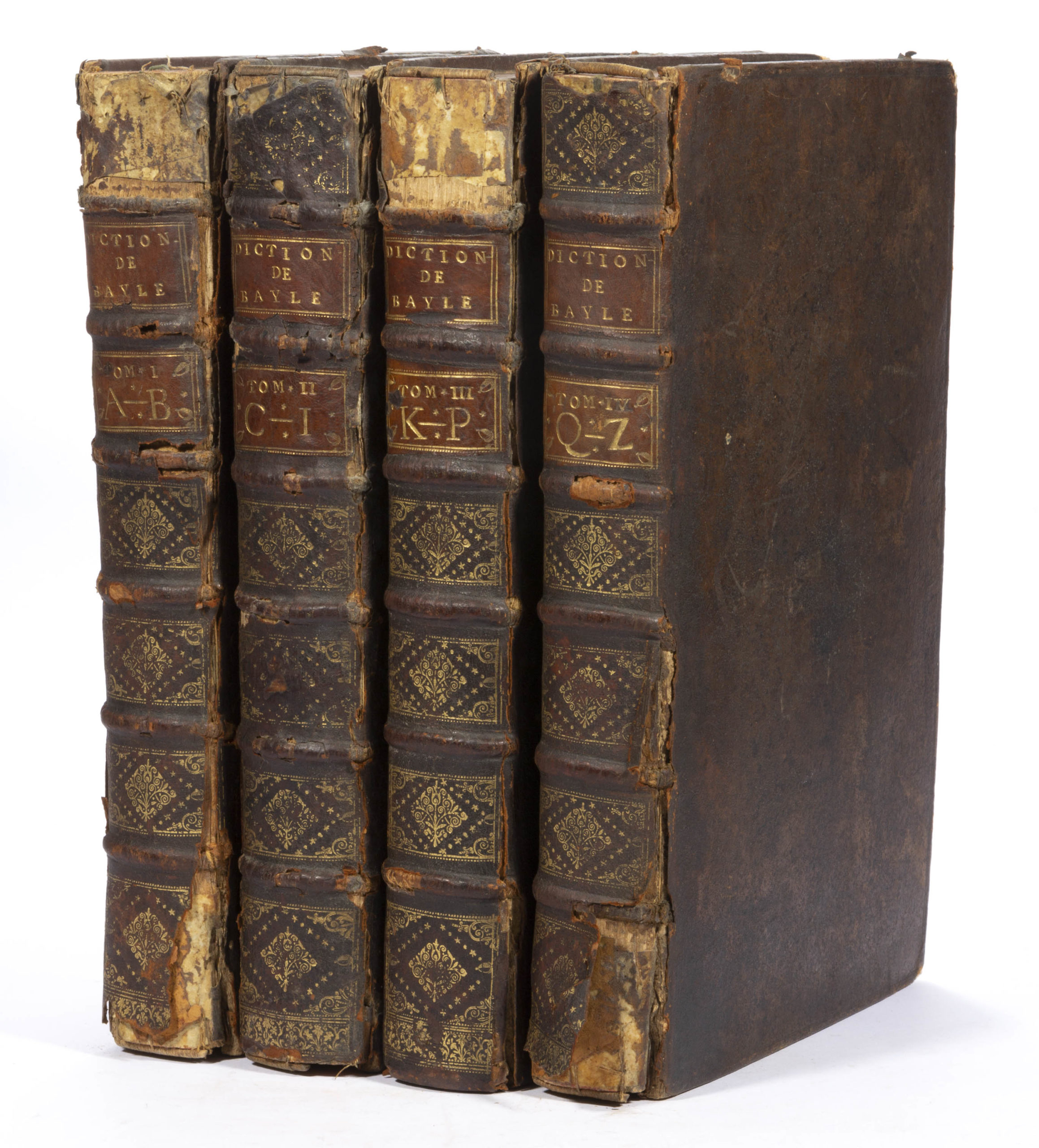 ANTIQUARIAN FRENCH BIOGRAPHICAL DICTIONARY, FOUR-VOLUME SET,