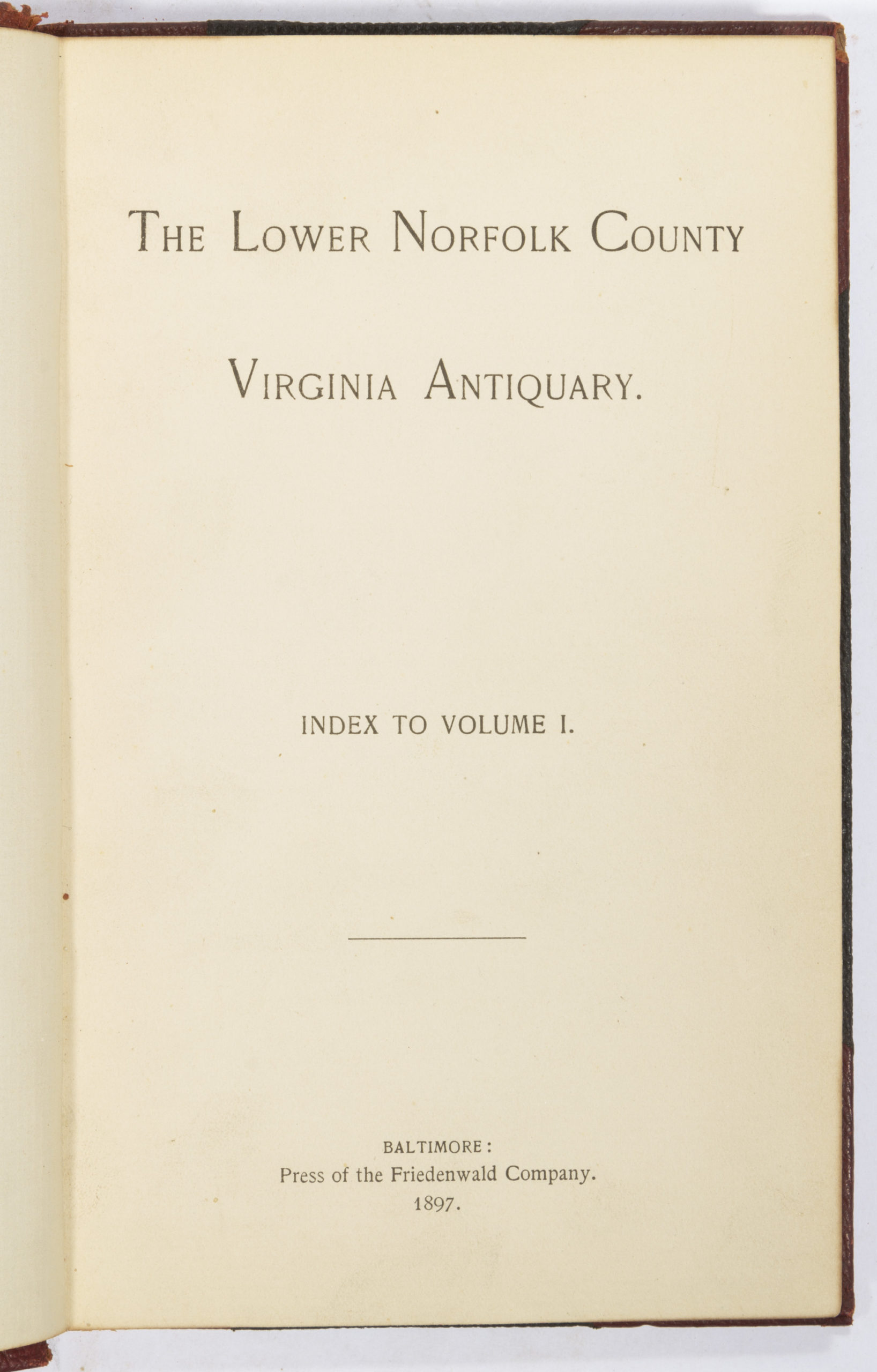 ANTIQUARIAN NORFOLK COUNTY, VIRGINIA HISTORY FOUR-VOLUME SET,