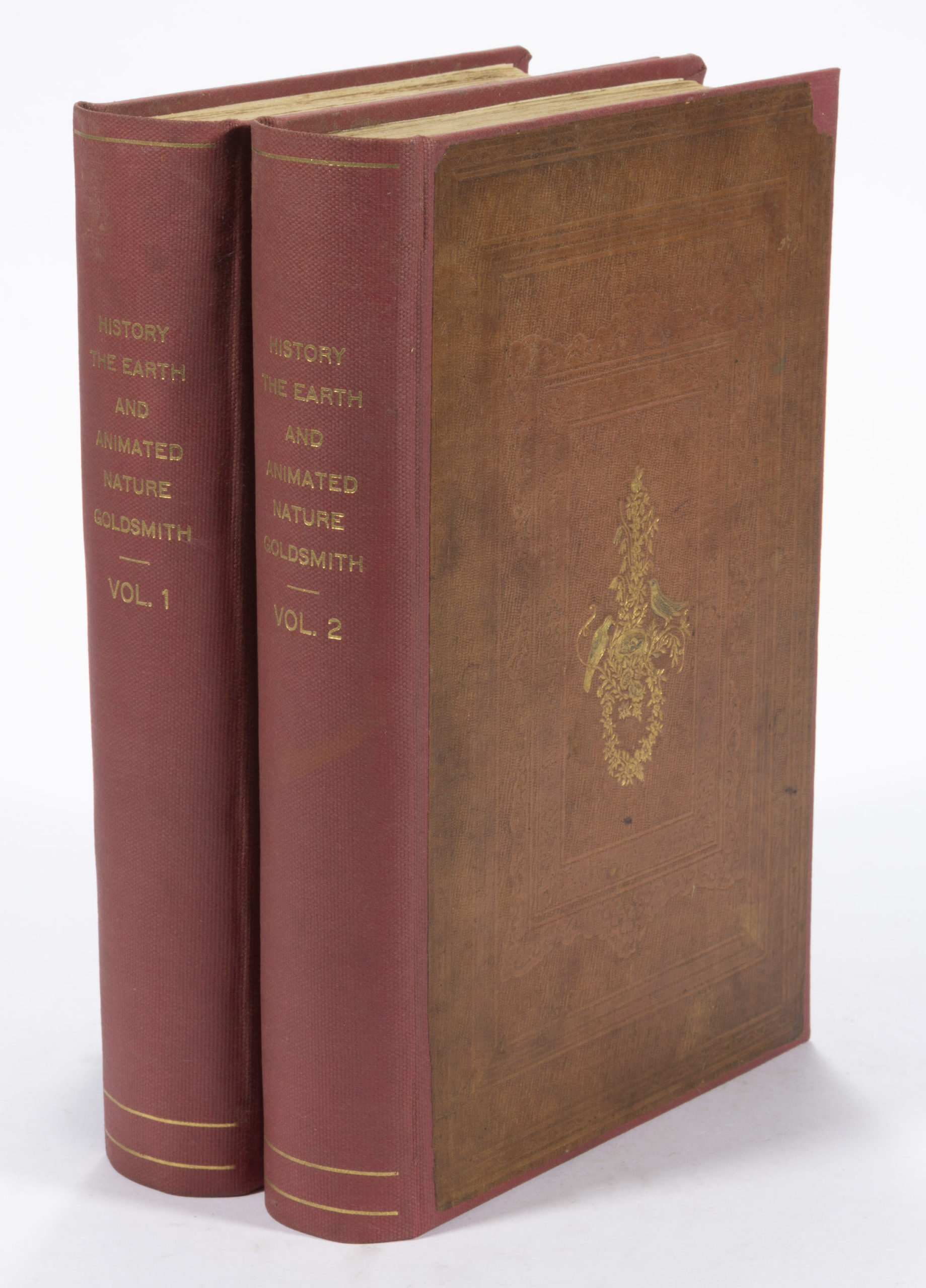 ANTIQUARIAN NATURAL HISTORY COLOR-PLATE TWO-VOLUME SET,