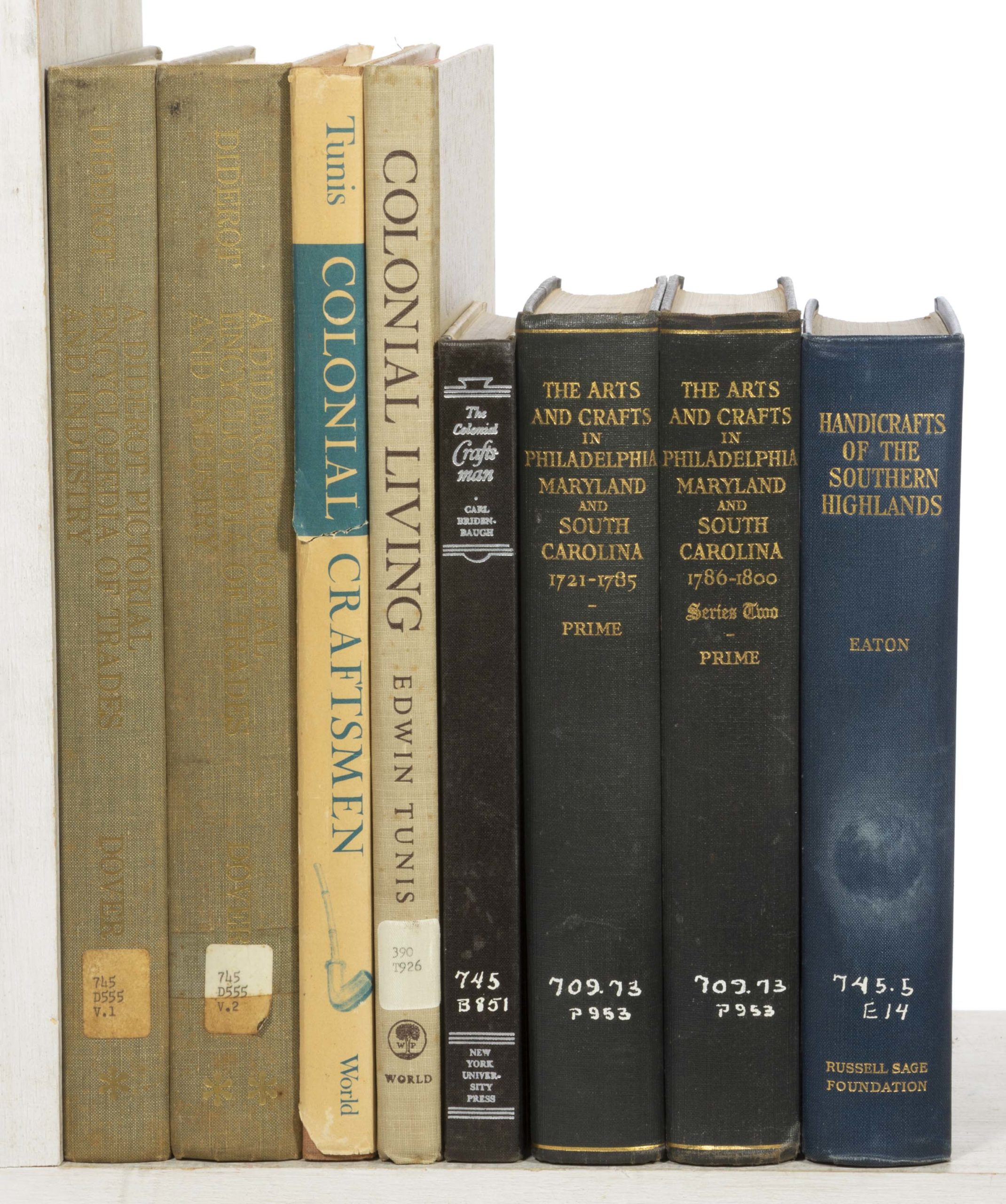 COLONIAL TRADE REFERENCE VOLUMES, LOT OF EIGHT,