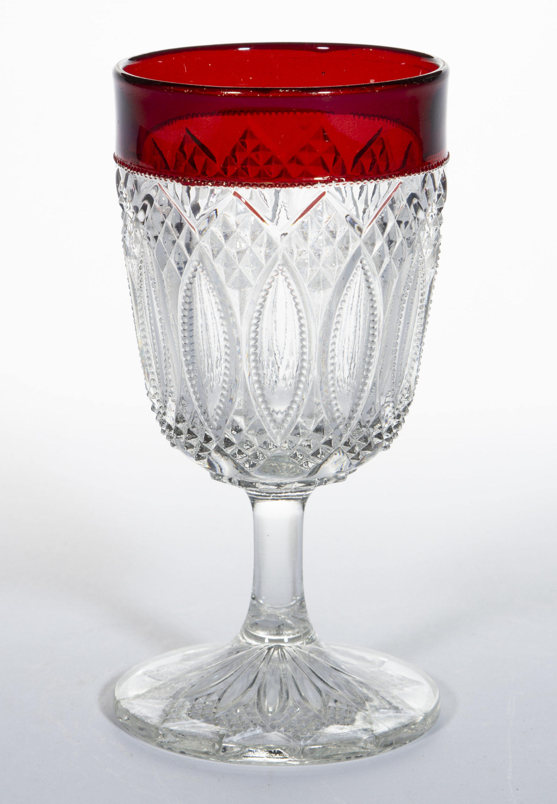 LOUISIANA (OMN) / SHARP OVAL AND DIAMOND – RUBY-STAINED GOBLET,