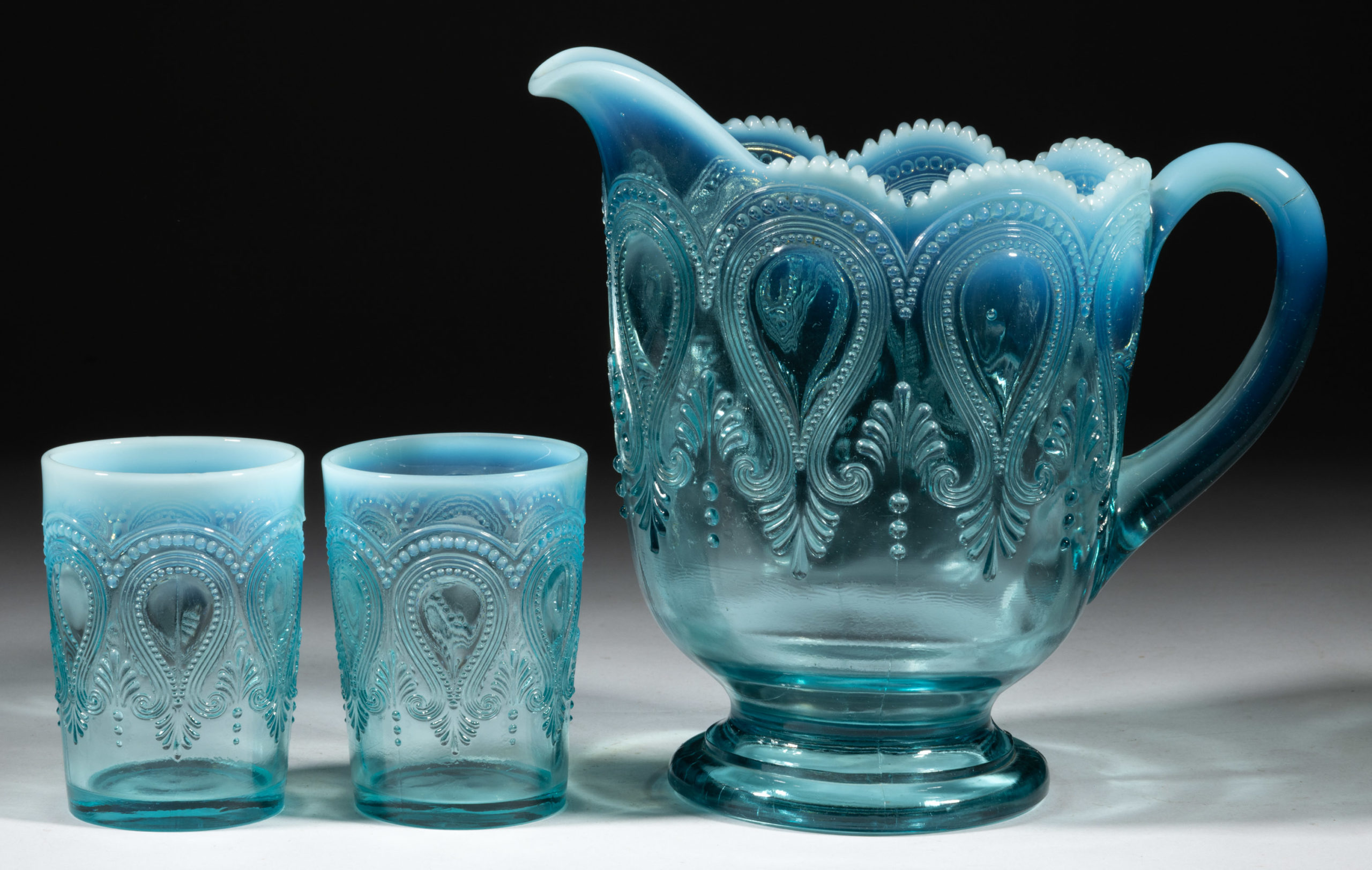 SCROLL WITH ACANTHUS THREE-PIECE WATER SET,
