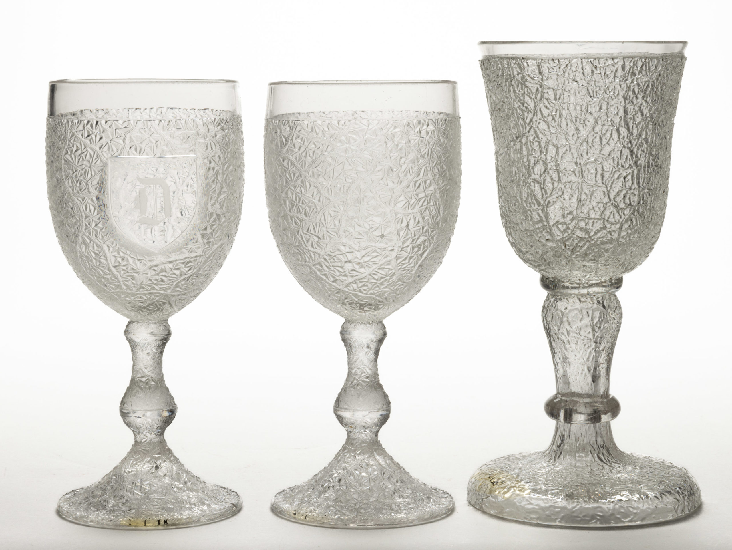 TREE OF LIFE GOBLETS, LOT OF THREE,