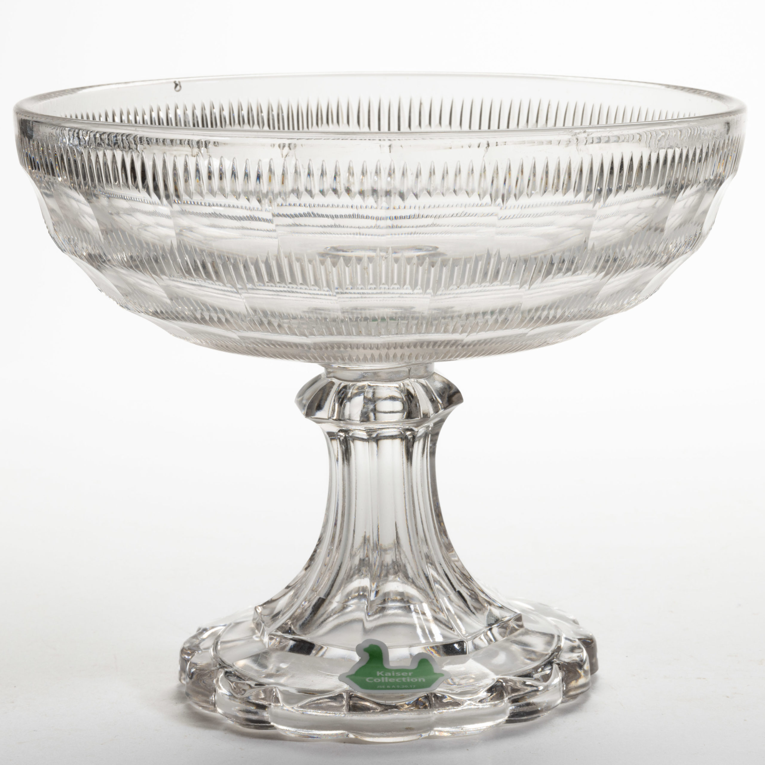 FINE RIB / REEDED (OMN) WITH CUT OVALS – THREE ROW OPEN COMPOTE,