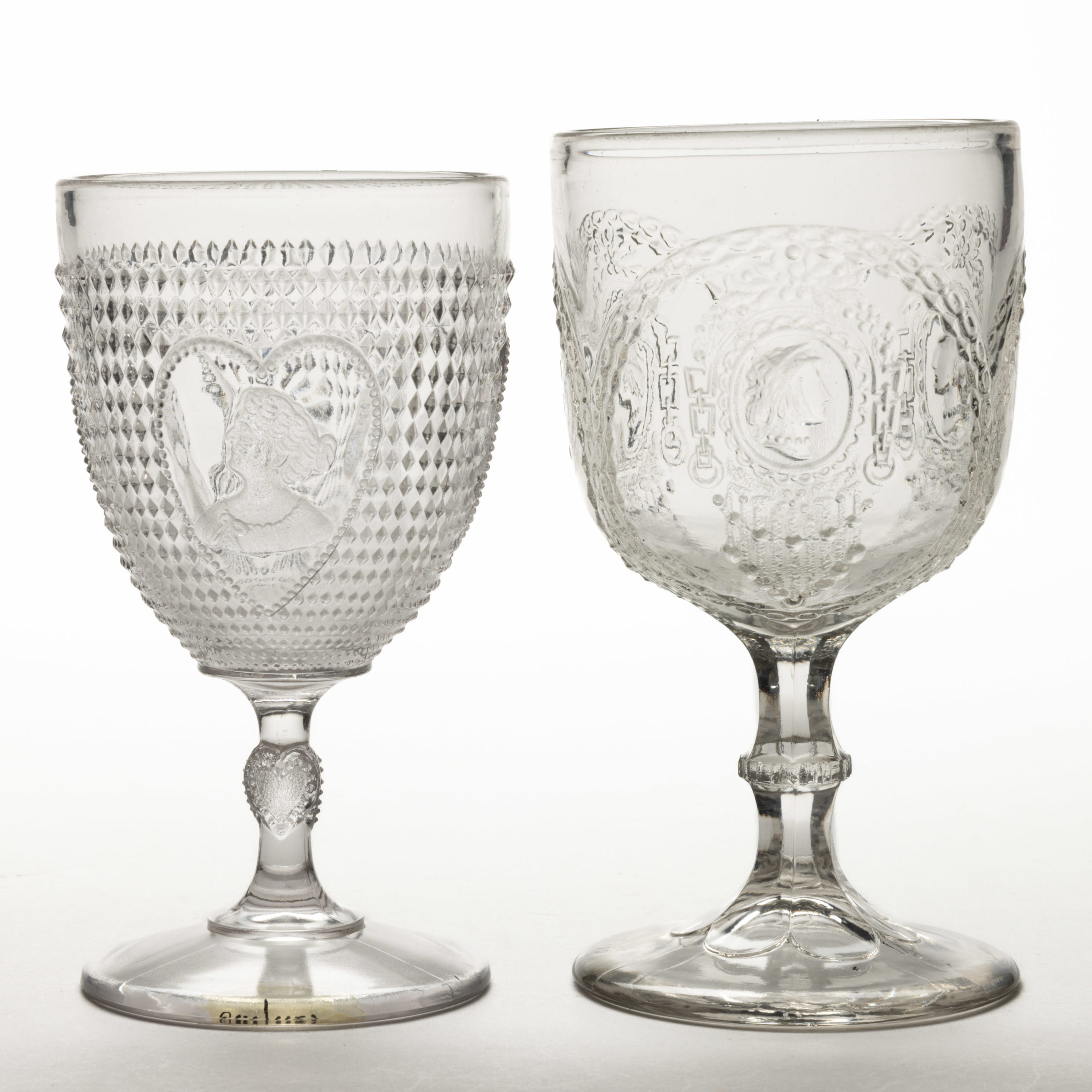 ASSORTED EAPG PORTRAIT GOBLETS, LOT OF TWO,