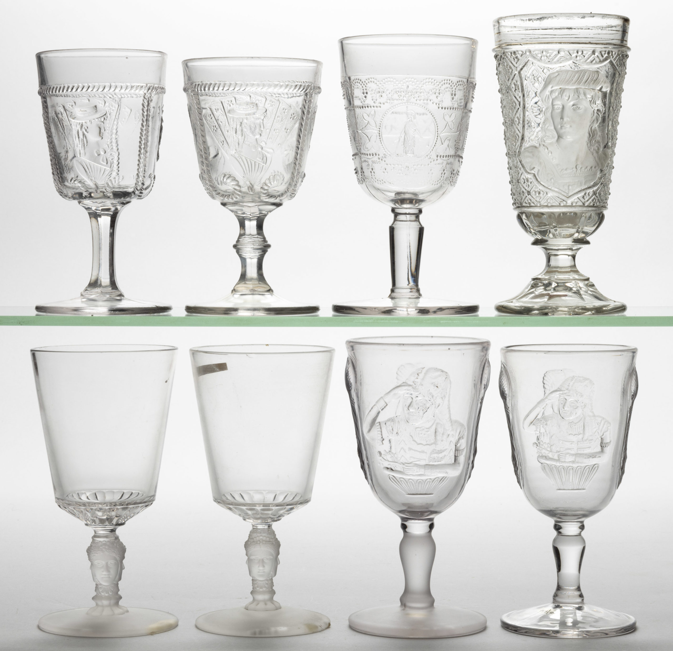 ASSORTED EAPG GOBLETS, LOT OF EIGHT,