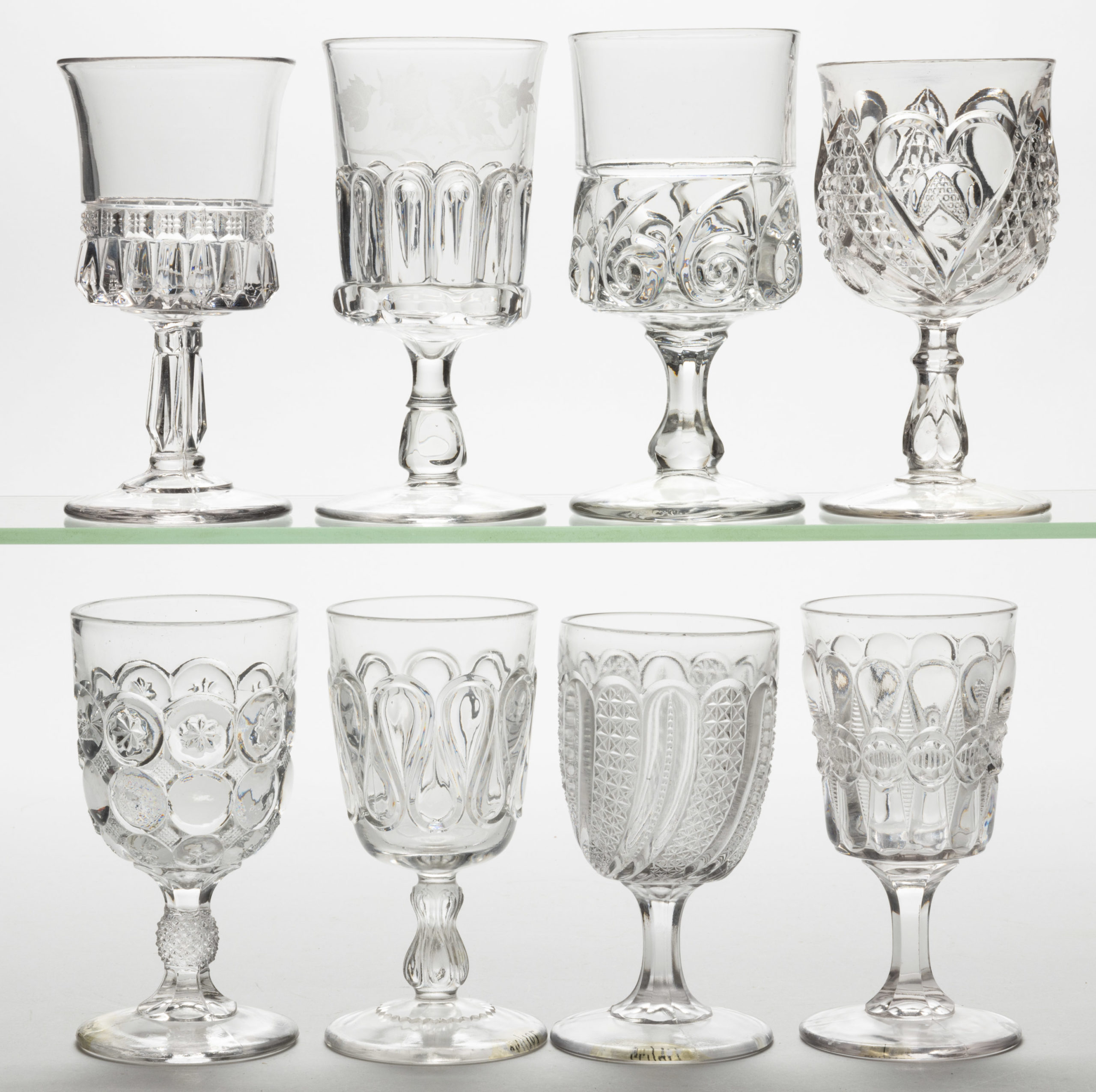 ASSORTED EAPG GOBLETS, LOT OF EIGHT,