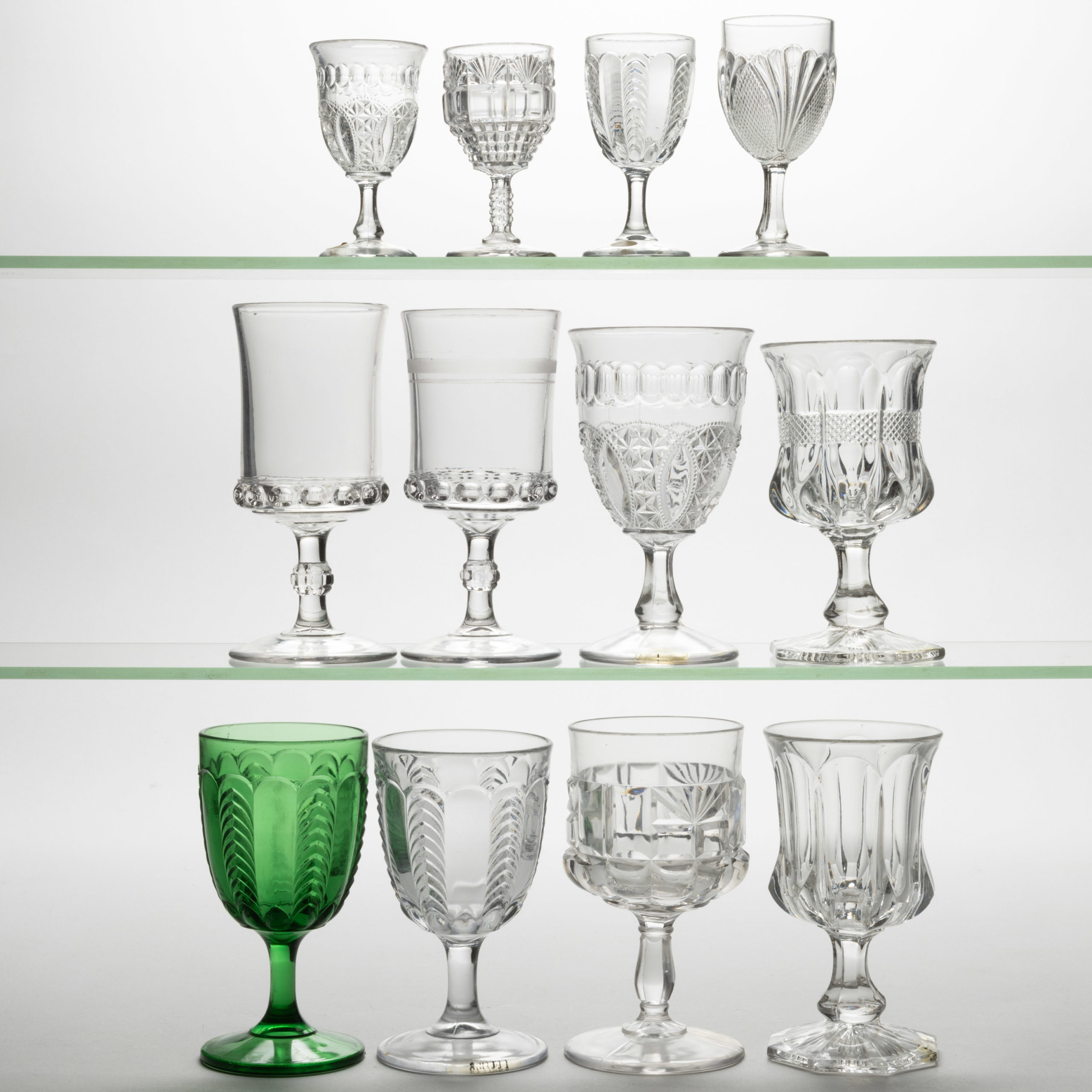 ASSORTED EAPG DRINKING ARTICLES, LOT OF 12,