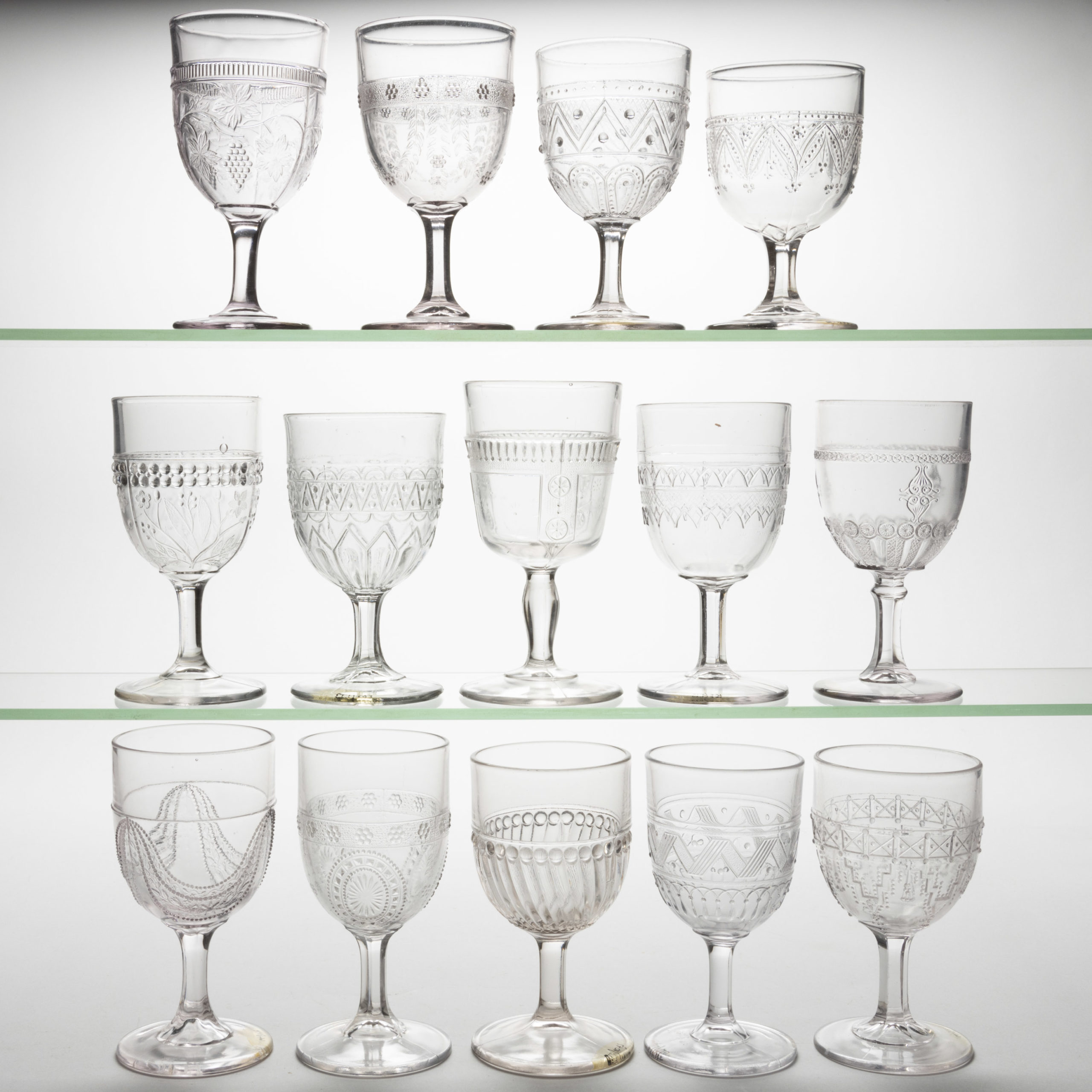 ASSORTED EAPG GOBLETS, LOT OF 14,