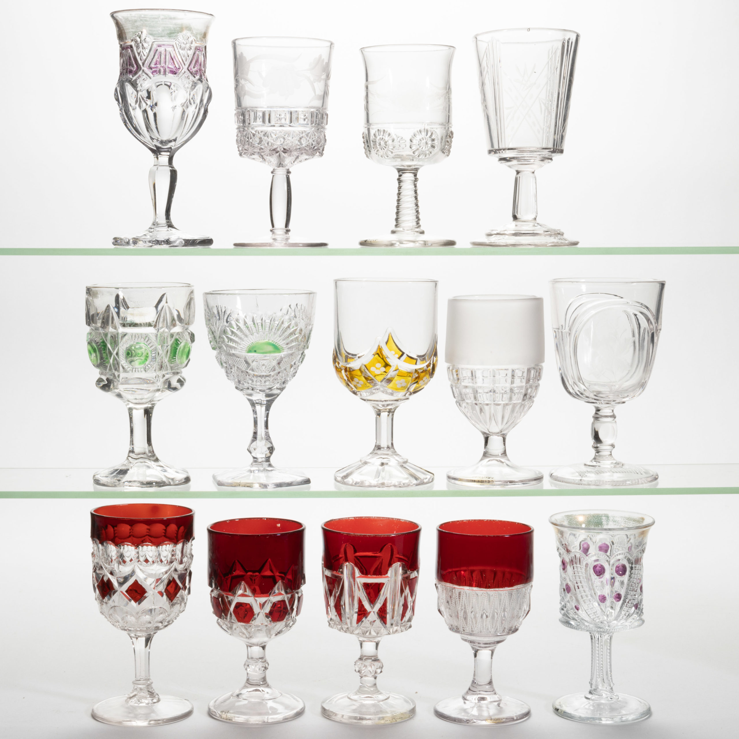 ASSORTED EAPG GOBLETS, LOT OF 14,