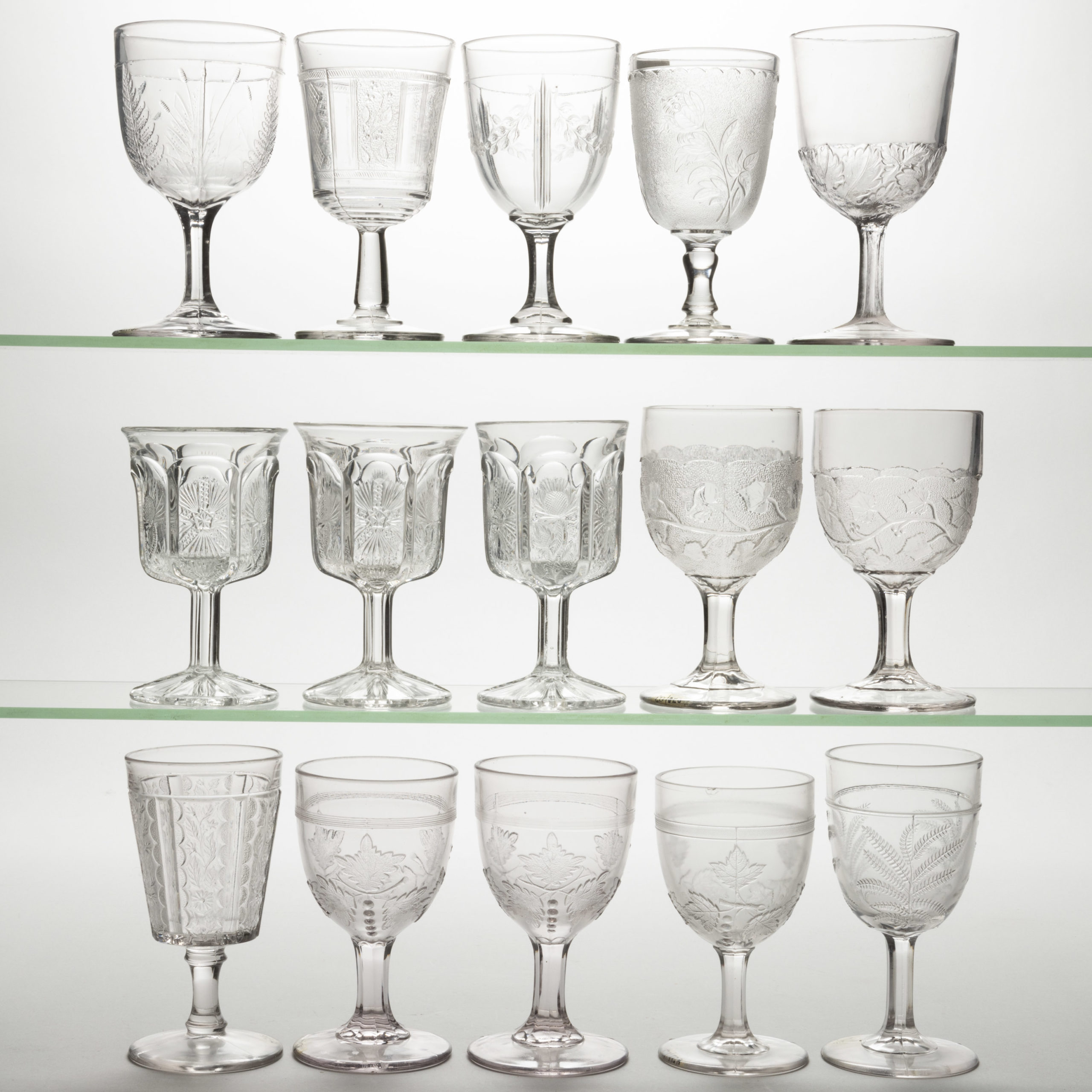 ASSORTED EAPG GOBLETS, LOT OF 15,