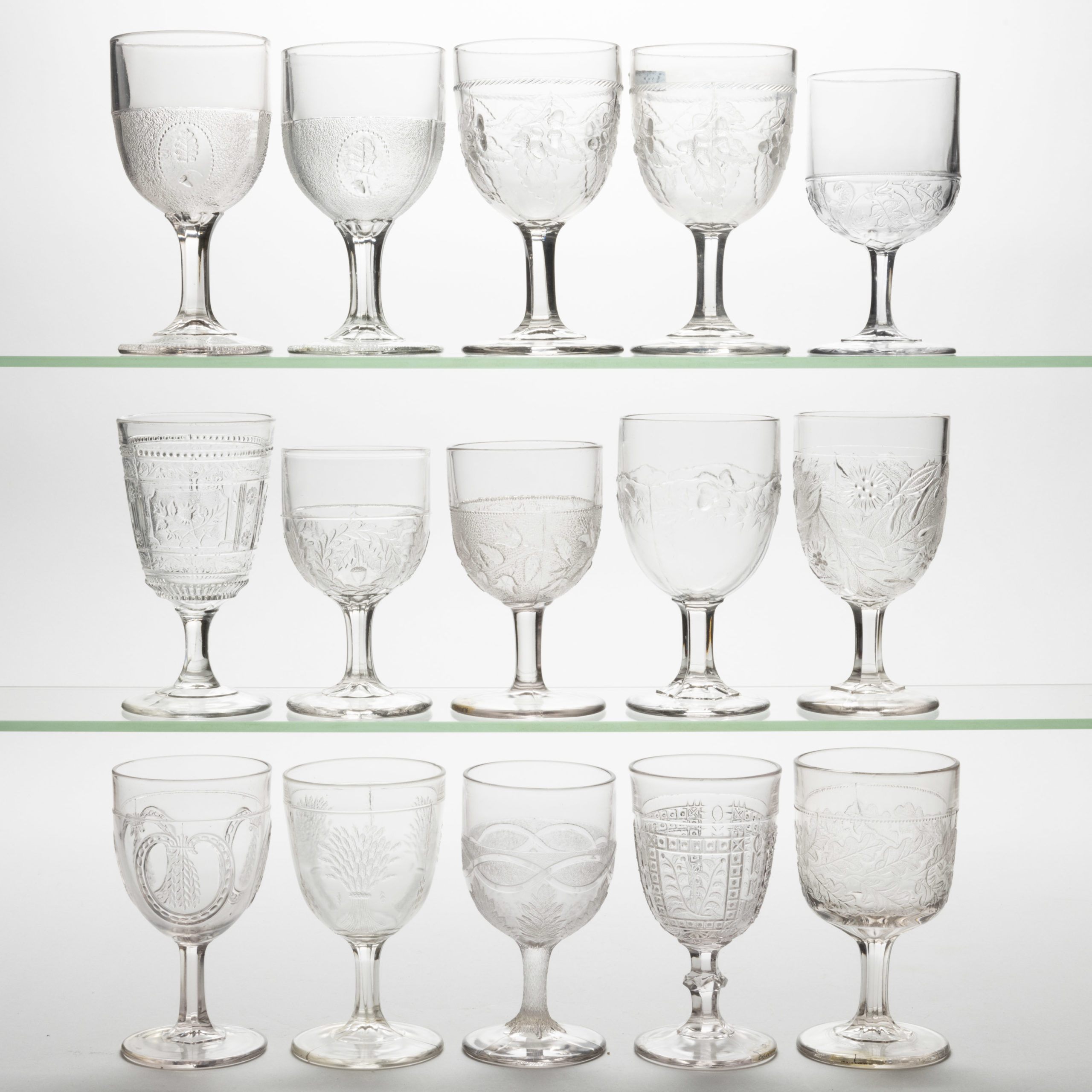 ASSORTED EAPG GOBLETS, LOT OF 15,