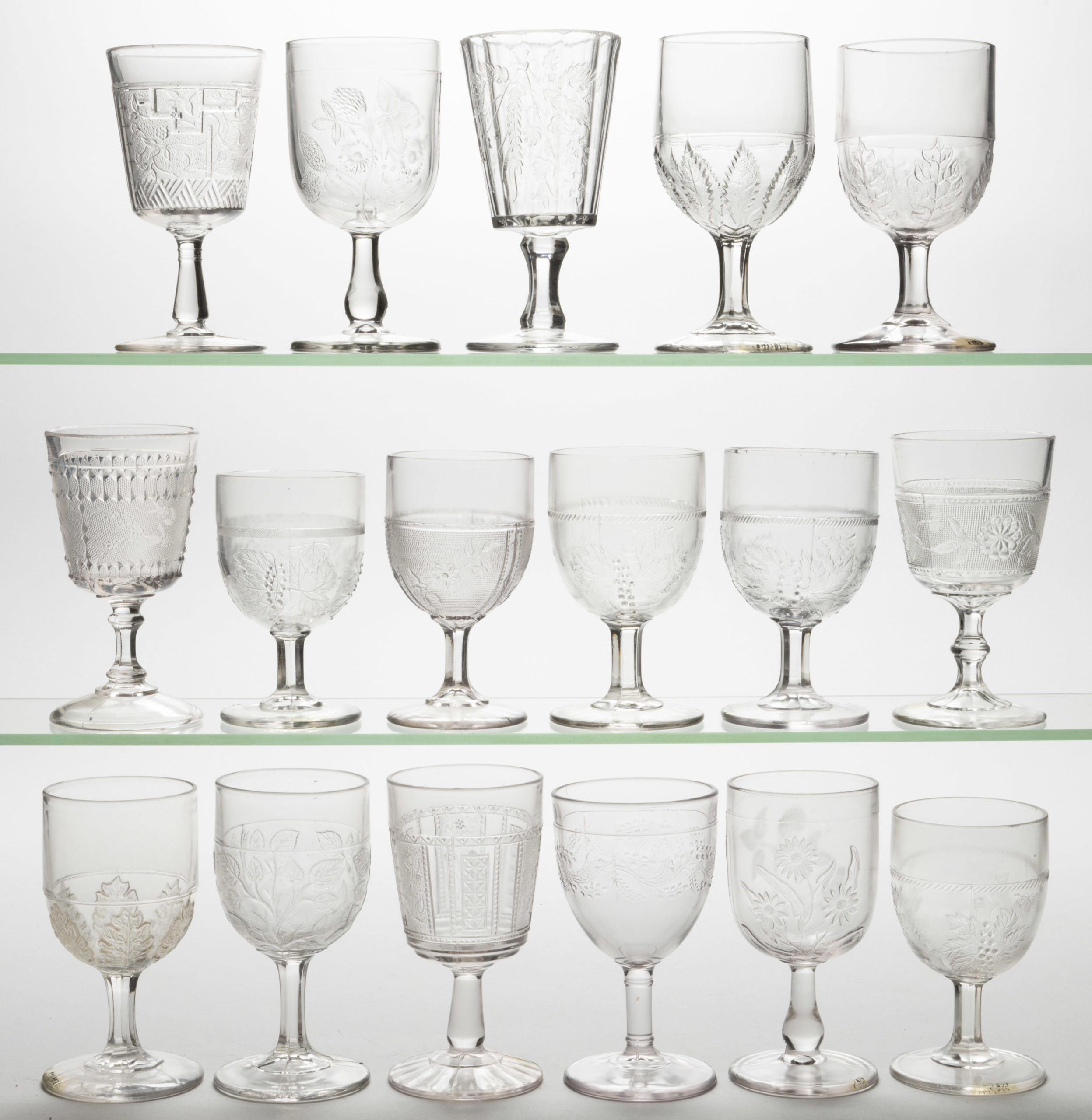 ASSORTED EAPG GOBLETS, LOT OF 17,