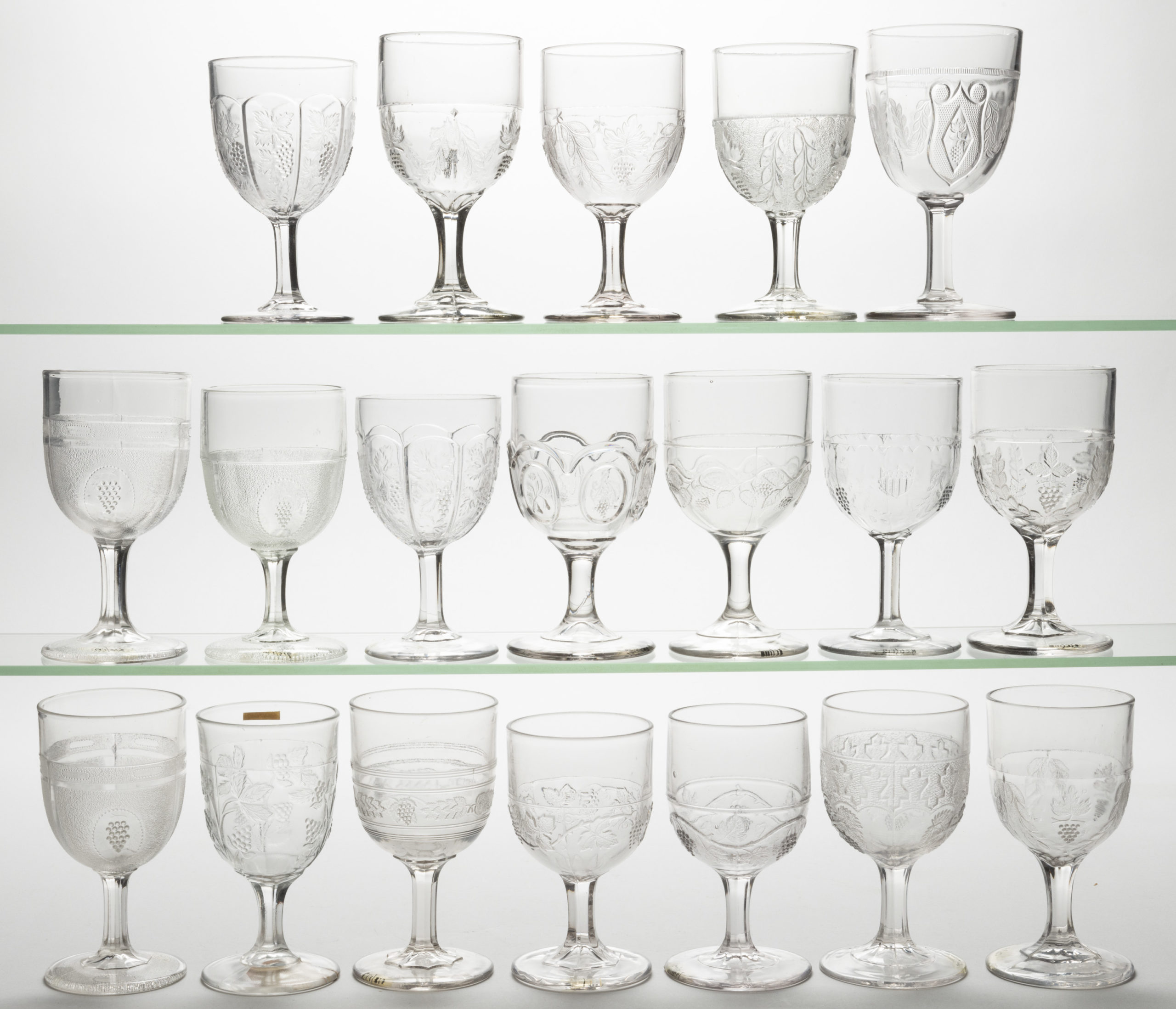 ASSORTED EAPG GOBLETS, LOT OF 19,