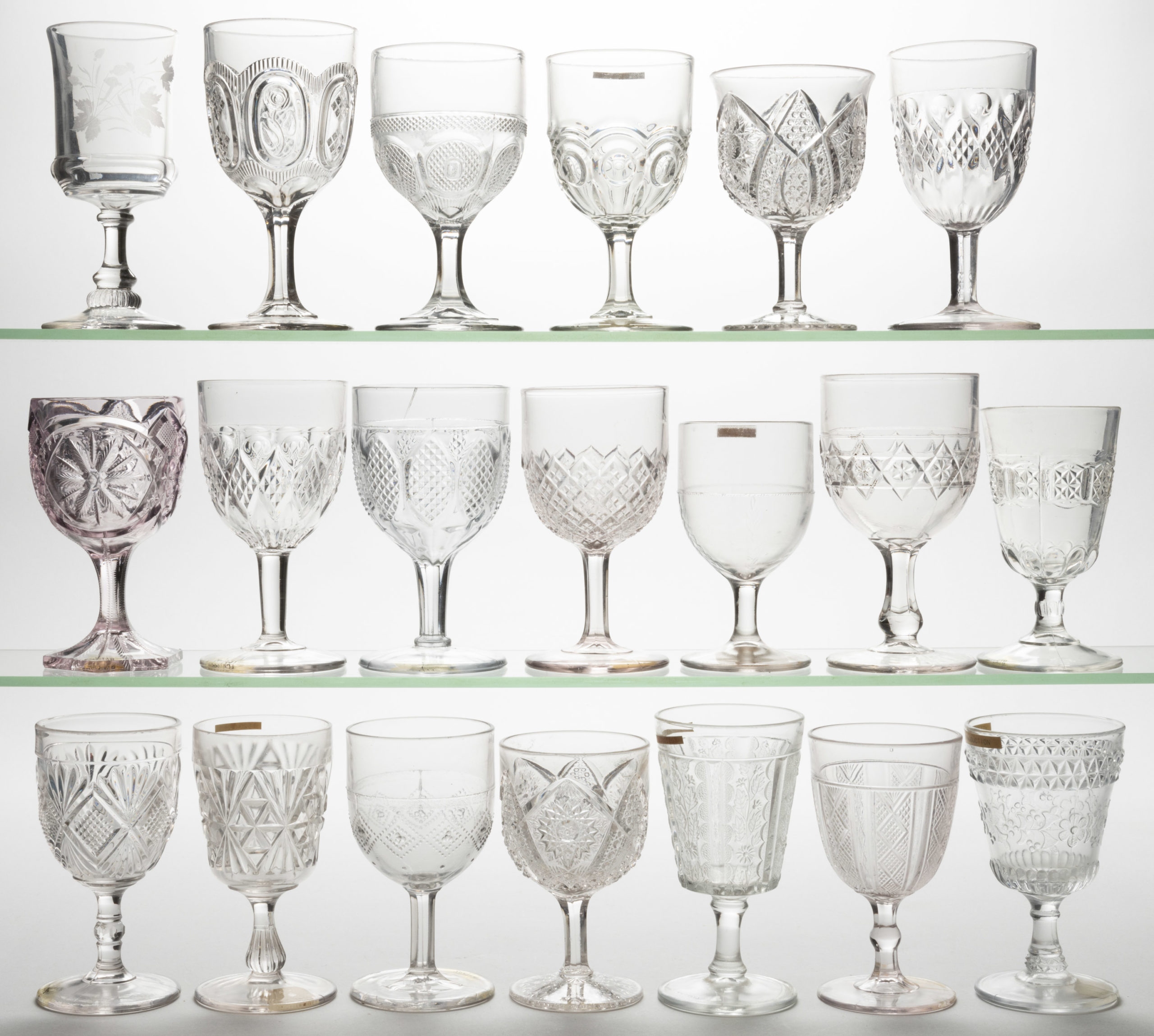 ASSORTED EAPG GOBLETS, LOT OF 20,