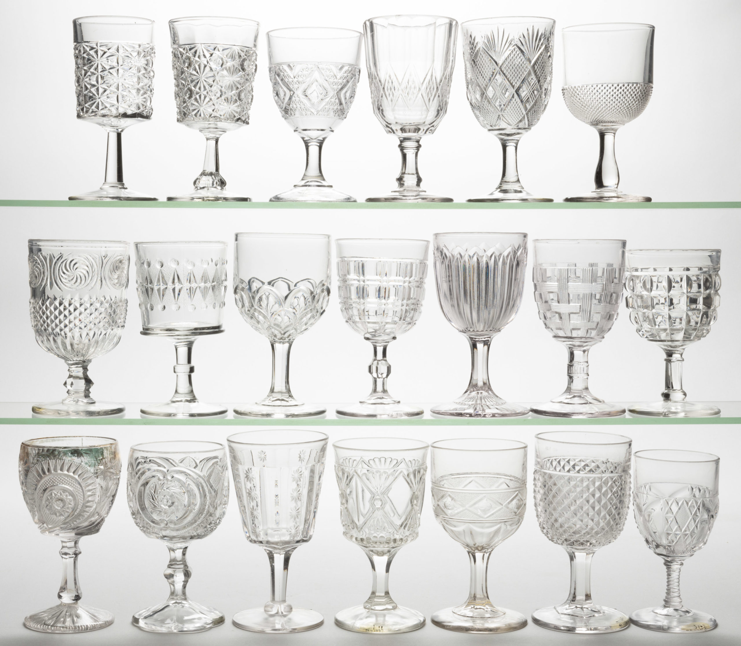 ASSORTED EAPG GOBLETS, LOT OF 20,
