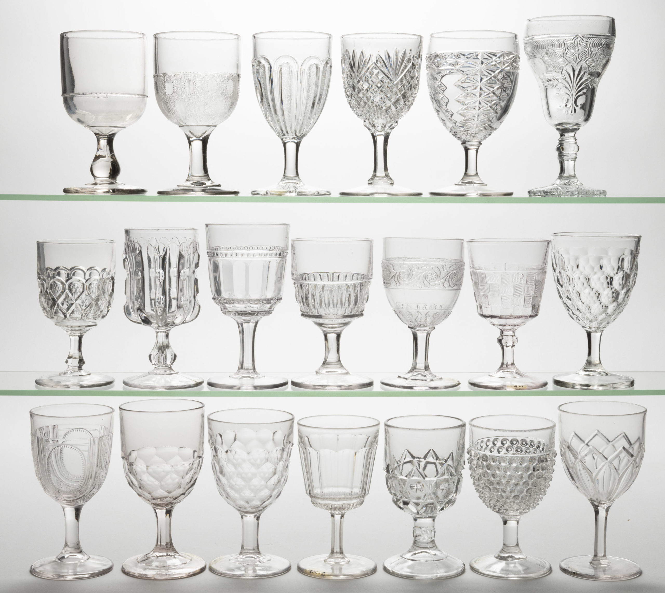 ASSORTED EAPG GOBLETS, LOT OF 20,