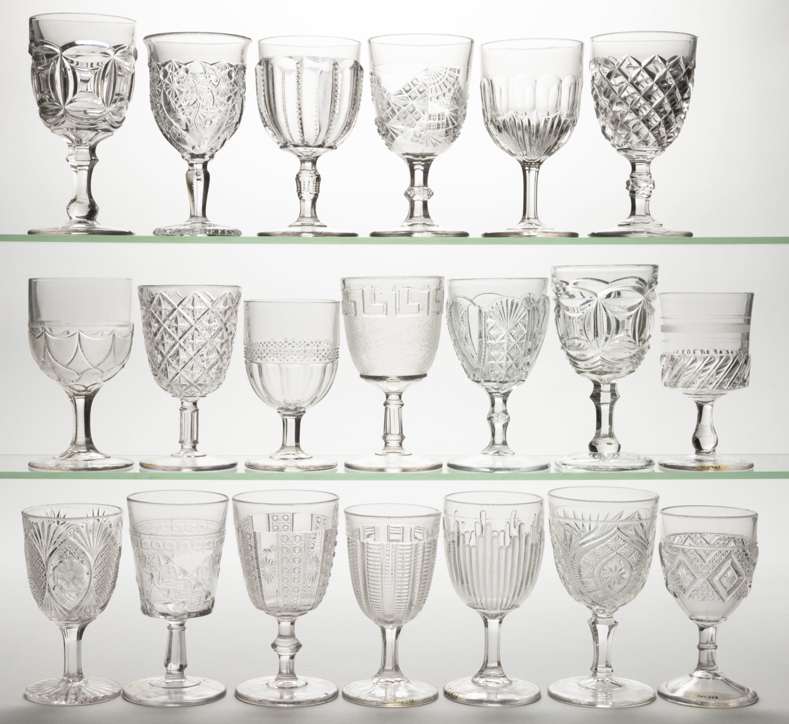 ASSORTED EAPG GOBLETS, LOT OF 20.