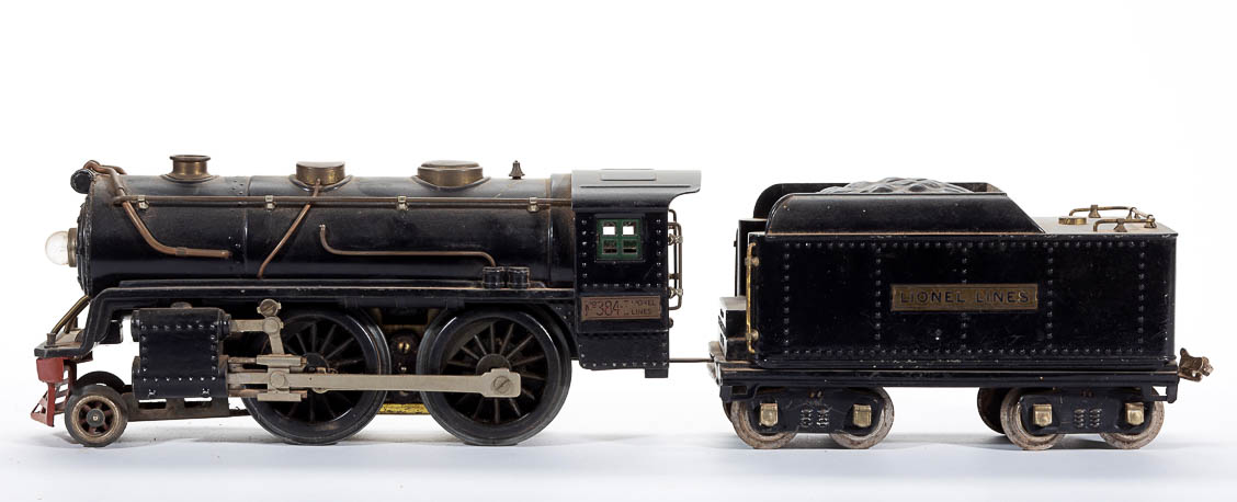 LIONEL NO. 384E STANDARD GAUGE STEAM LOCOMOTIVE AND TENDER