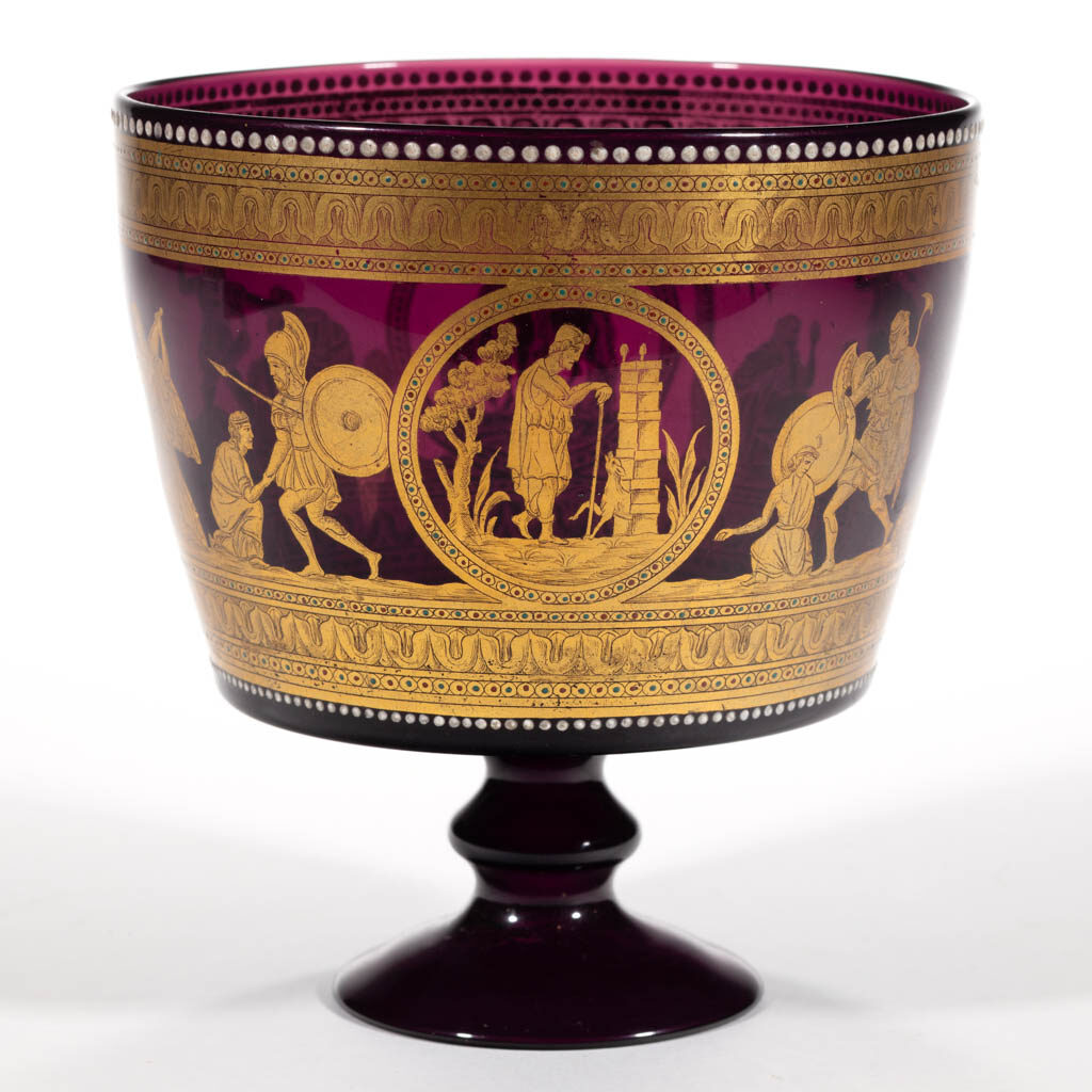 VENETIAN / MURANO GILT DECORATED ART GLASS WEDDING CUP