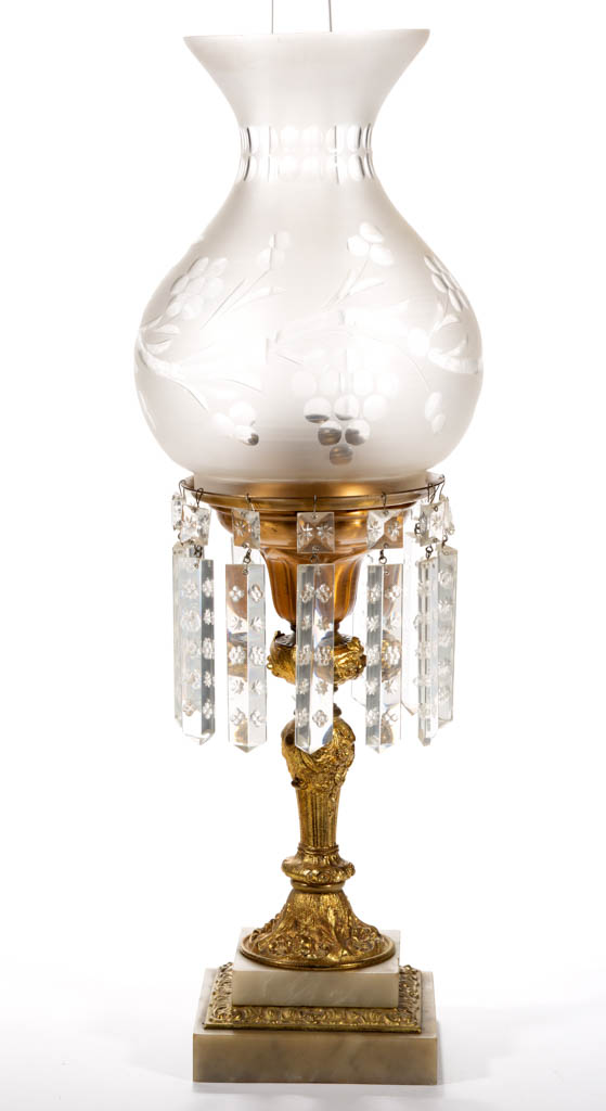 CORNELIUS & BAKER ATTRIBUTED BRASS ASTRAL / SOLAR LAMP