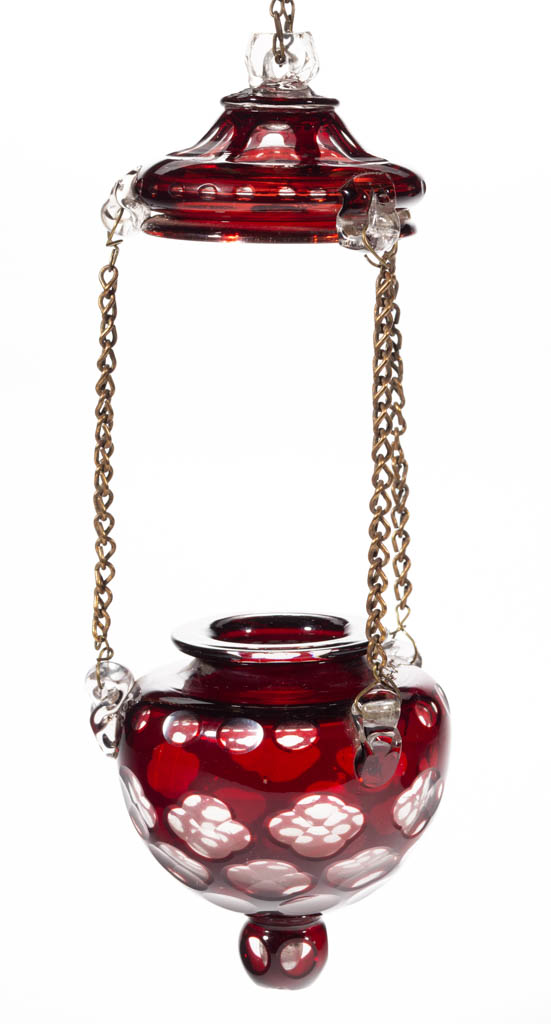 CUT OVERLAY QUATREFOIL HANGING IVY BOWL / CANDLE LAMP