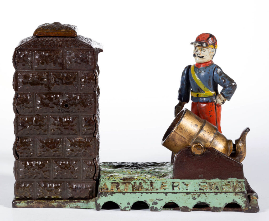 ARTILLERY BANK CAST IRON MECHANICAL BANK