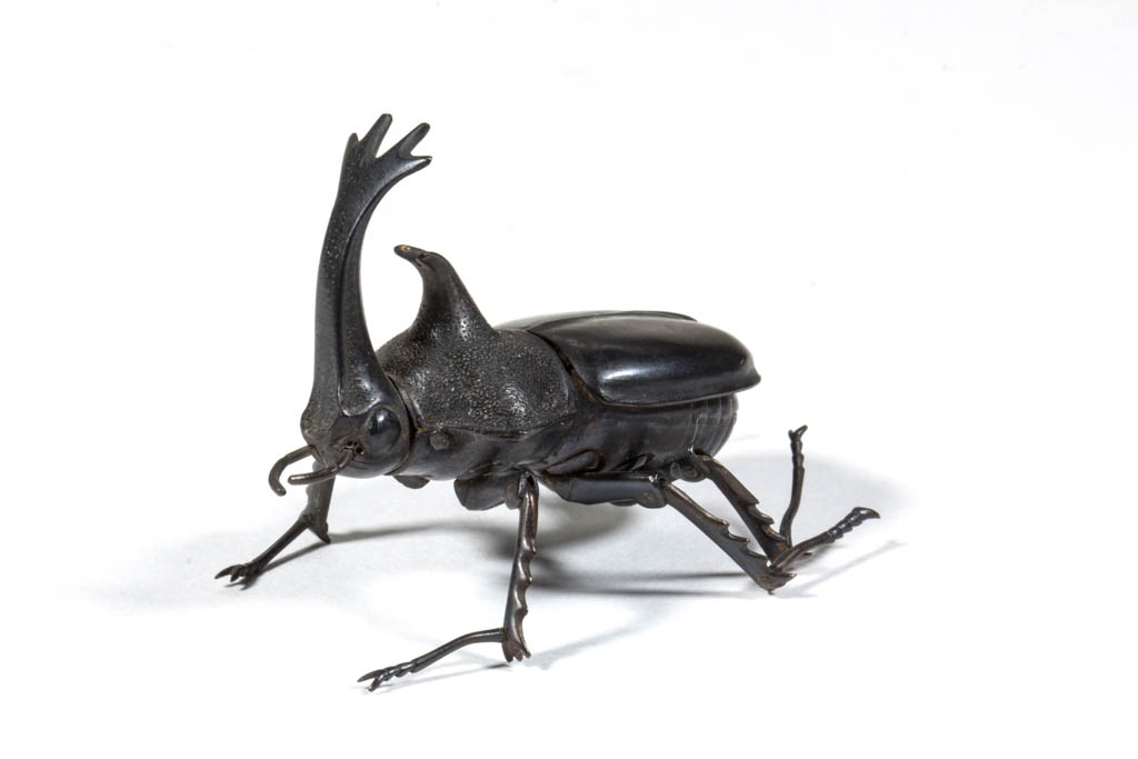 JAPANESE ARTICULATED JIZAI OKIMONO DEPICTING A RHINOCEROS BEETLE