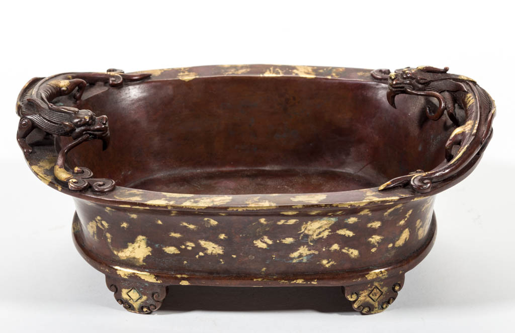 CHINESE BRONZE SPLASHED GOLD CENSER