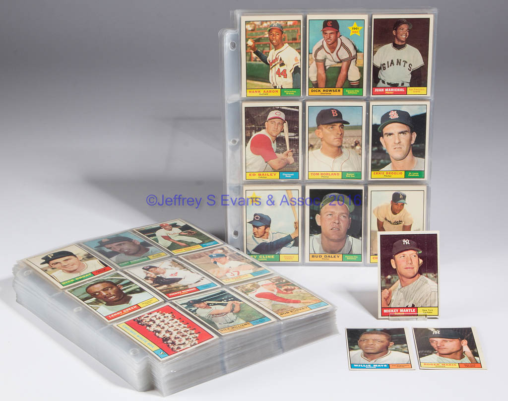 1961 TOPPS BASEBALL CARDS, COMPLETE SET OF 587