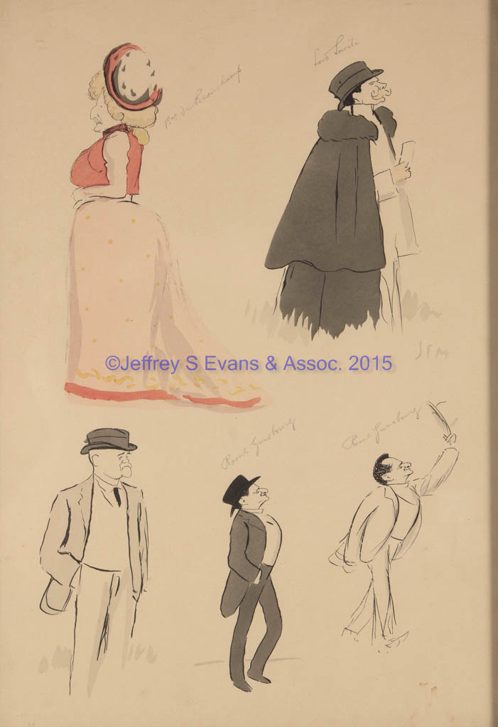 GEORGES GOURSAT, "SEM" (FRENCH, 1863-1934) CARICATURE PRINTS, LOT OF FOUR