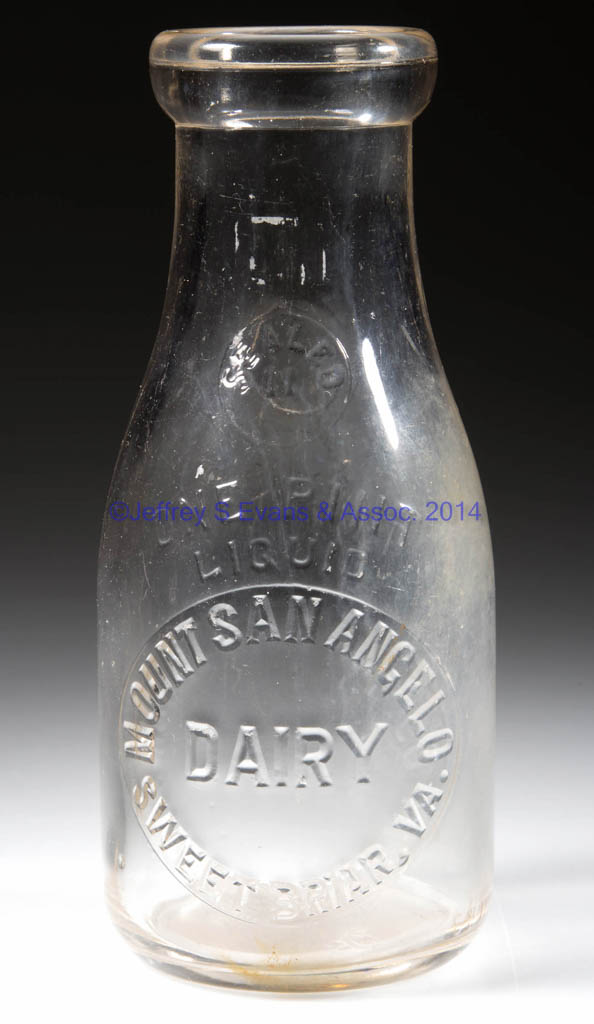 MOUNT SAN ANGELO SWEET BRIAR, VIRGINIA DAIRY MILK BOTTLE