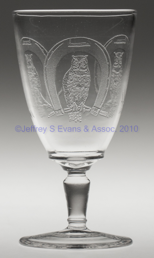 OWL IN HORSESHOE GOBLET