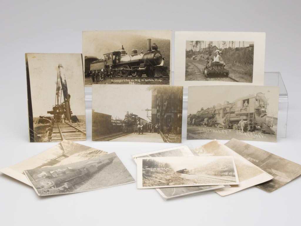 RAILROAD AND RELATED REAL PHOTO POST CARDS, LOT OF 12