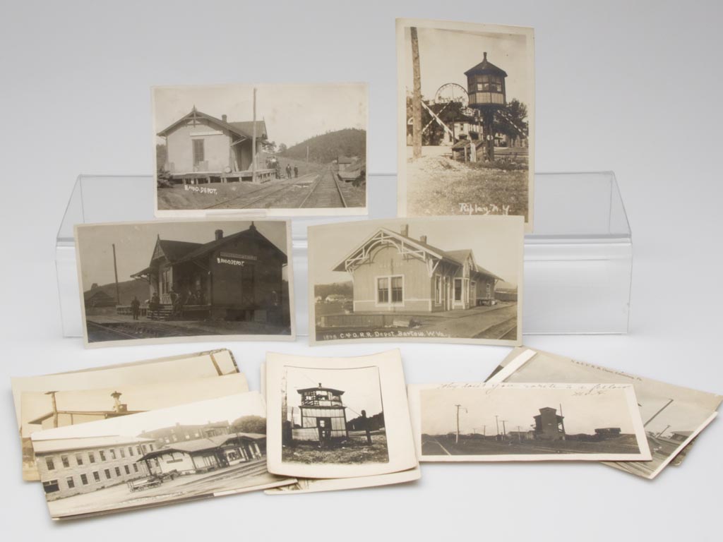 RAILROAD STRUCTURES REAL PHOTO POST CARDS, LOT OF 13
